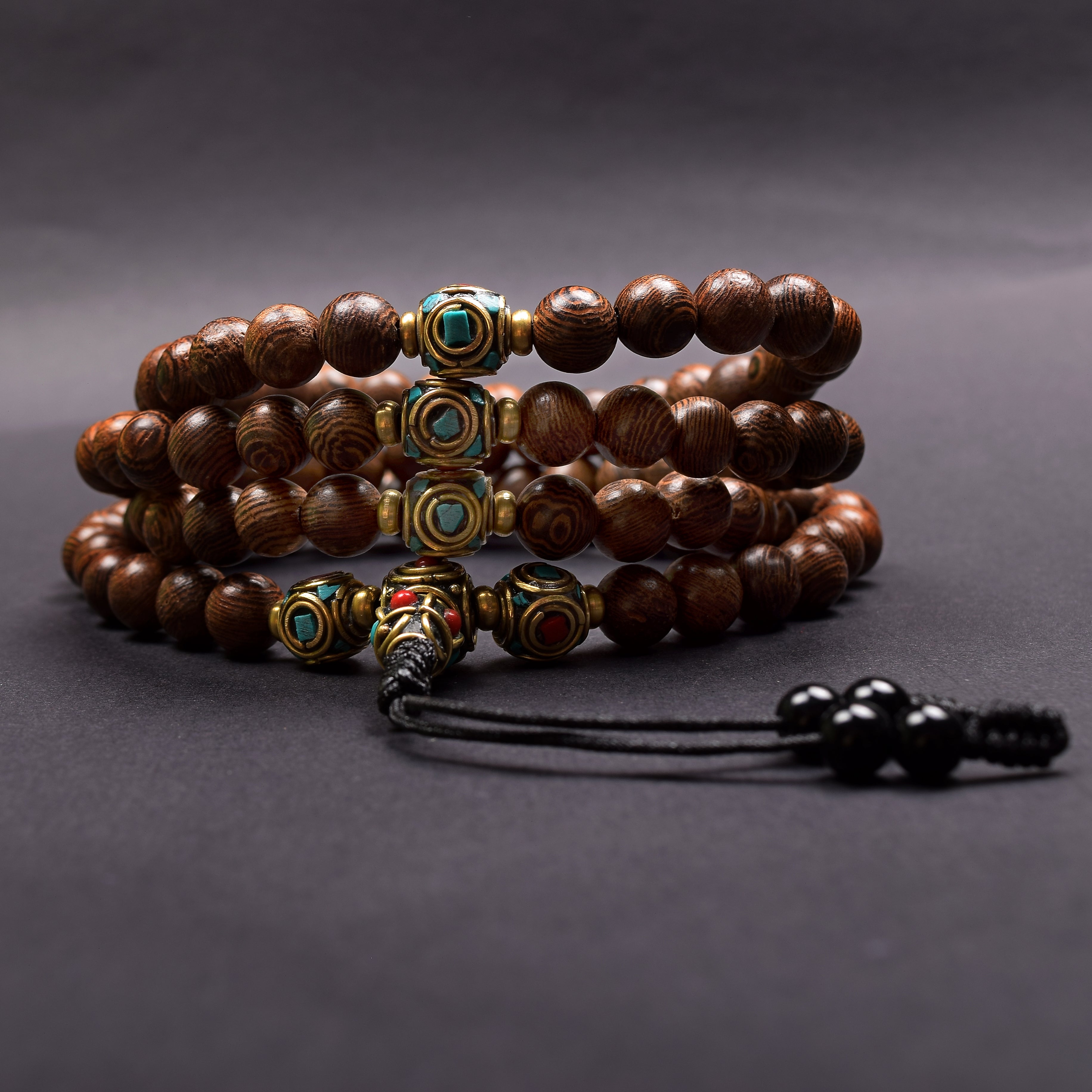 Wenge Wood Mala Beads for Strength & Spiritual Balance - Meditation, Yoga & Mindfulness Accessories