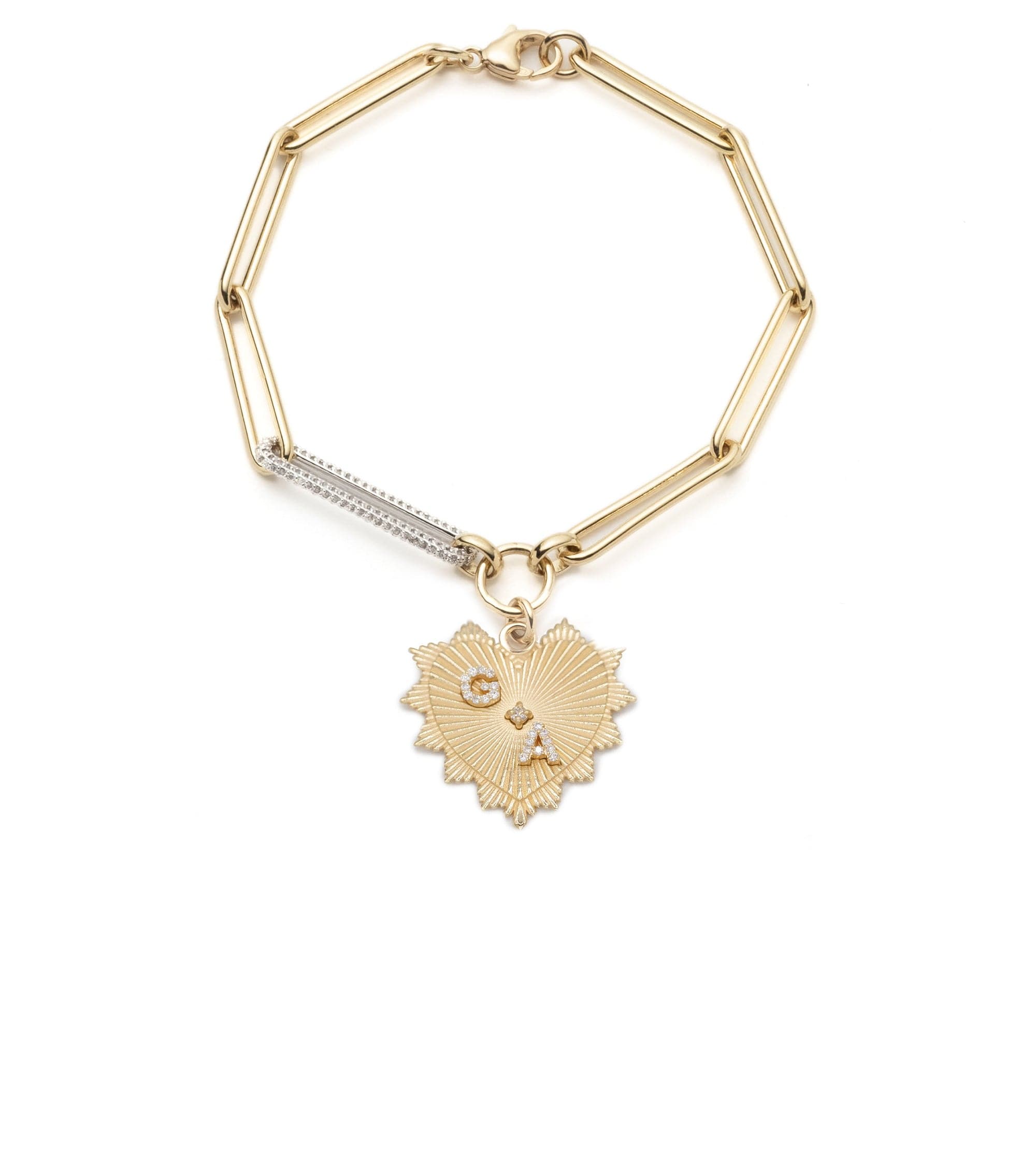 Personalized Medium Heart Extended Clip Chain Bracelet - Adjustable Cuff Bangle for Women, Gift for Her - Perfect for Valentine's Day, Anniversary & Everyday Wear