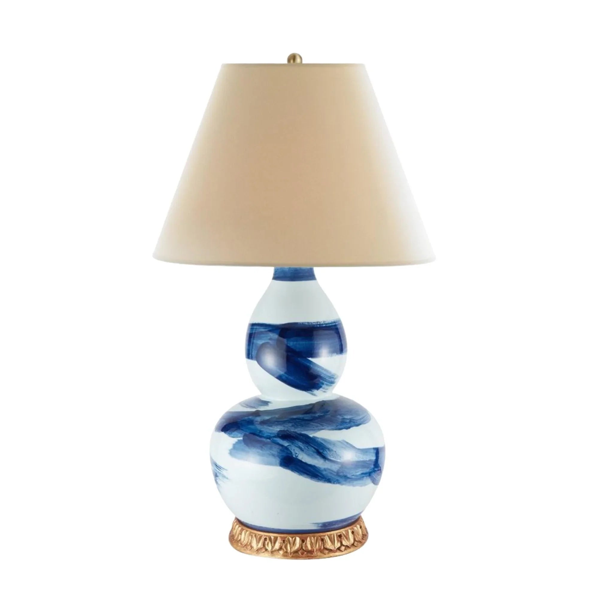 Blue Brush Stroke Lamp - Modern Hand-Painted Table Lamp for Living Room, Bedroom & Office Decor - Perfect for Boho, Farmhouse & Coastal Style Homes