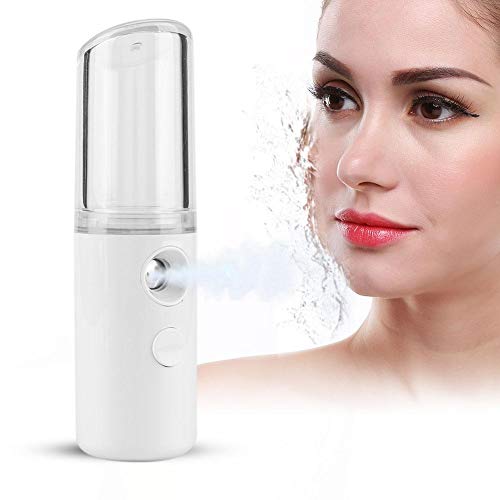 TMISHION Nano Facial Mist Steamer - 25ml USB Rechargeable Professional Facial Atomizer Sprayer for Skin Hydration & Moisturizing (White) | Perfect for Home Spa, Travel Skincare & Daily Beauty Routine