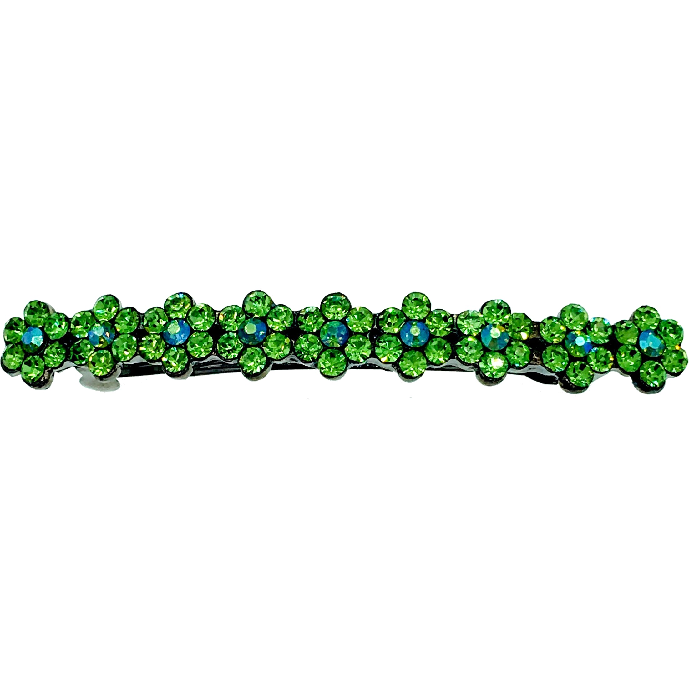 Swarovski Crystal Small Daisy Barrette Hair Clip - Black Base with Blue, Pink, Red, Purple, Green, Gray, Brown & AB Colors | Perfect for Weddings, Parties & Everyday Hair Accessories