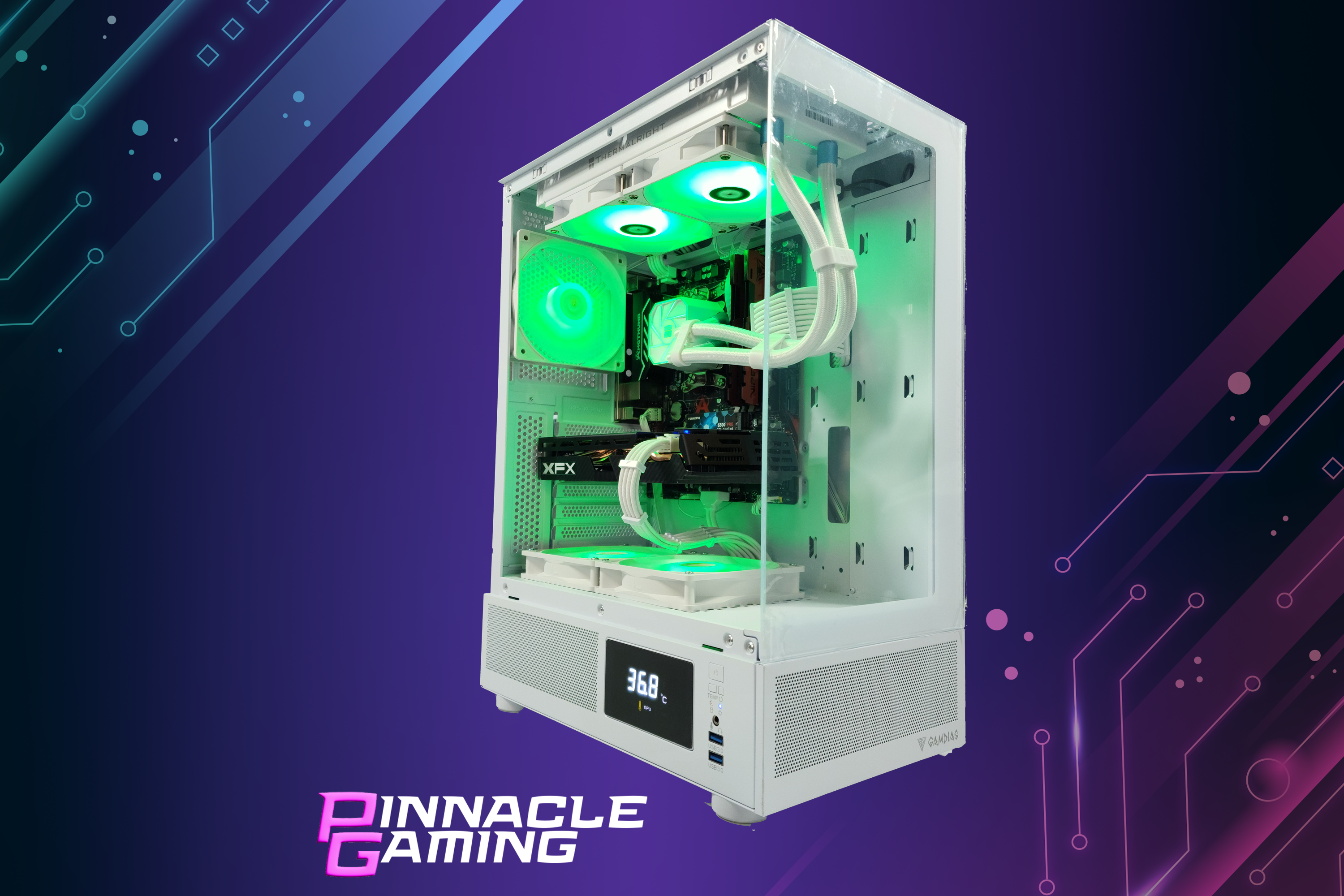 Custom Gaming PC - RTX 5070, Ryzen 5, 2TB SSD, 64GB DDR5, WiFi, Atlas White - Ultimate Gaming & Streaming Desktop for Esports & 4K Gaming