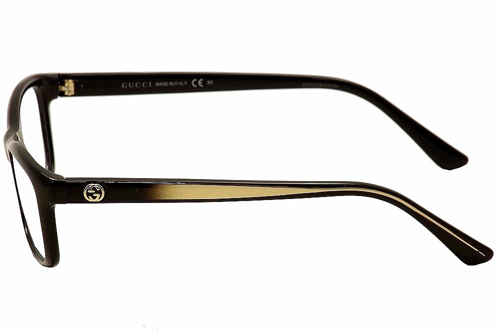 Gucci Women's Black & Clear Optical Glasses - Non-Polarized Eyewear with Optyl Frame (Size 53) for Work, Reading & Fashion
