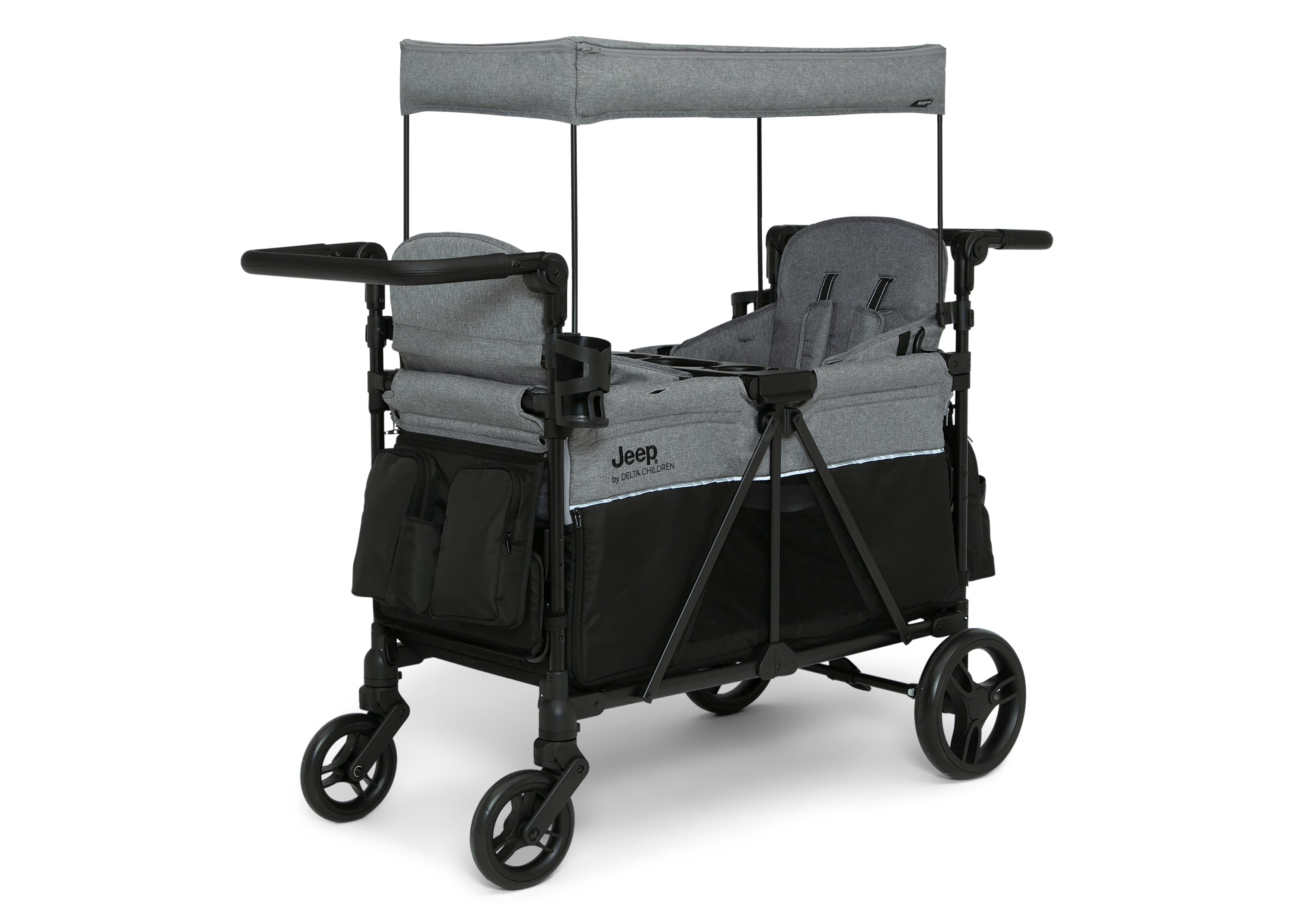 Jeep Aries Stroller Wagon - All-Terrain 4-Wheel Stroller Wagon for Kids, Foldable Baby Wagon with Canopy & Storage | Perfect for Beach, Park, Camping & Outdoor Adventures