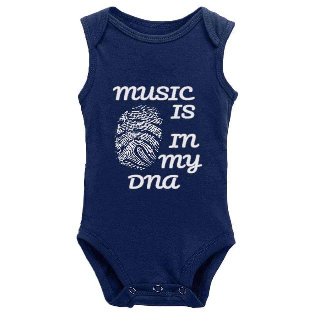 Music is in My DNA Baby Bodysuit - Cute Boy & Girl Long Sleeve Onesies - Perfect for Family Photos, Music Lovers & Nursery Outfits