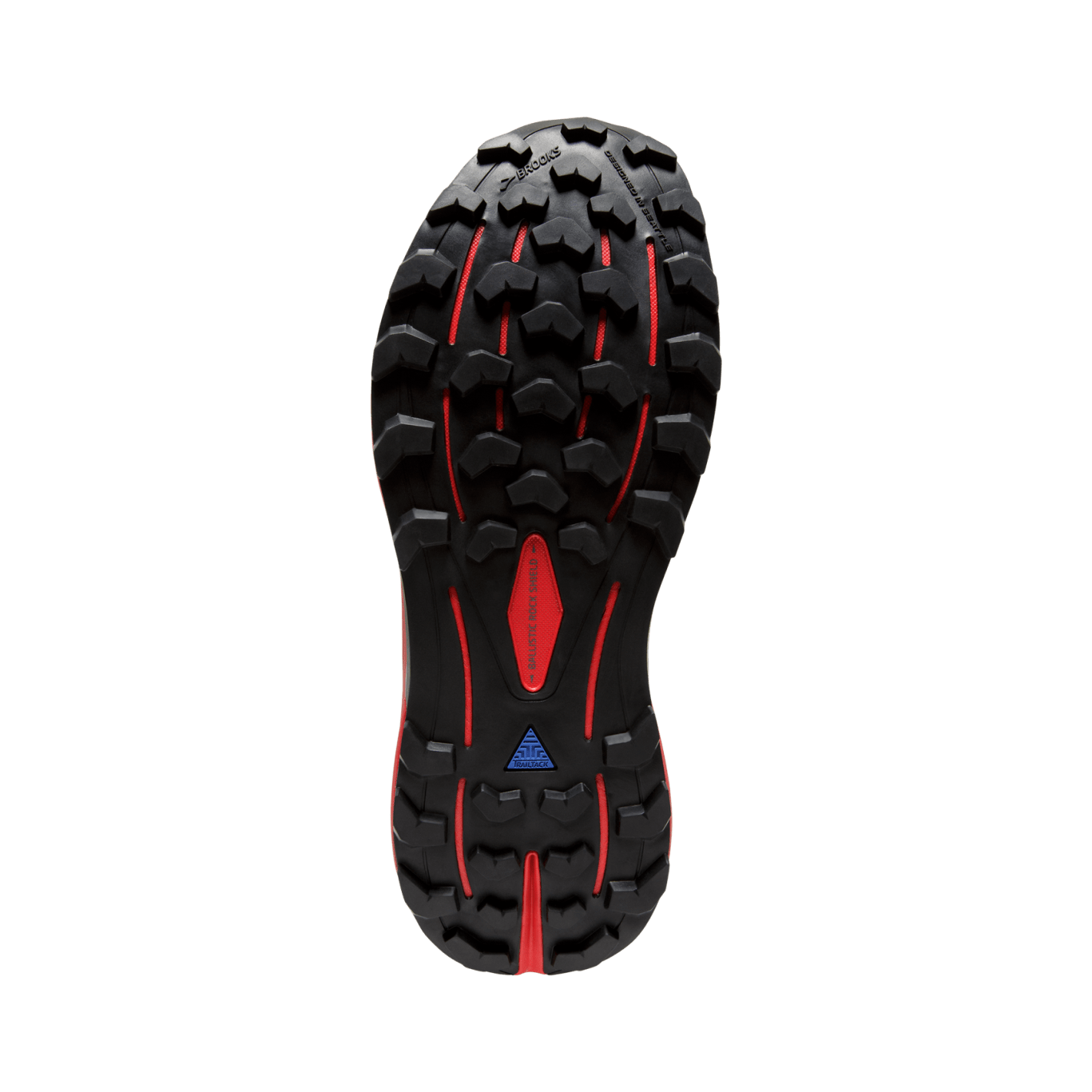 Brooks Cascadia 16 Men's Trail Running Shoes - D Width, Black/Fiery Red/Yellow - Lightweight & Durable for Hiking, Jogging & Outdoor Adventures