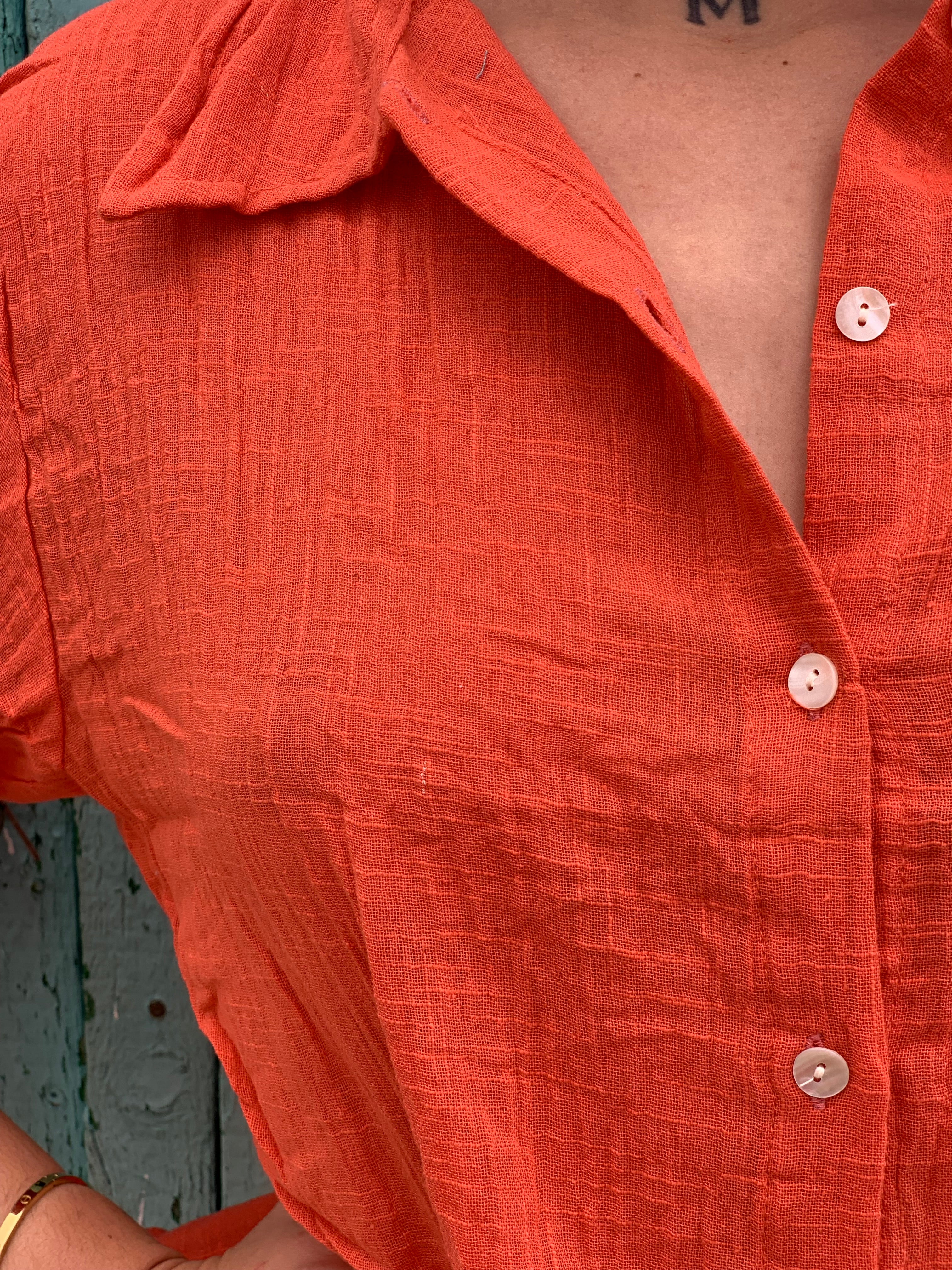 Stylish Linen Women's Shirt in Strawberry Red - Perfect for Summer Outfits & Casual Wear