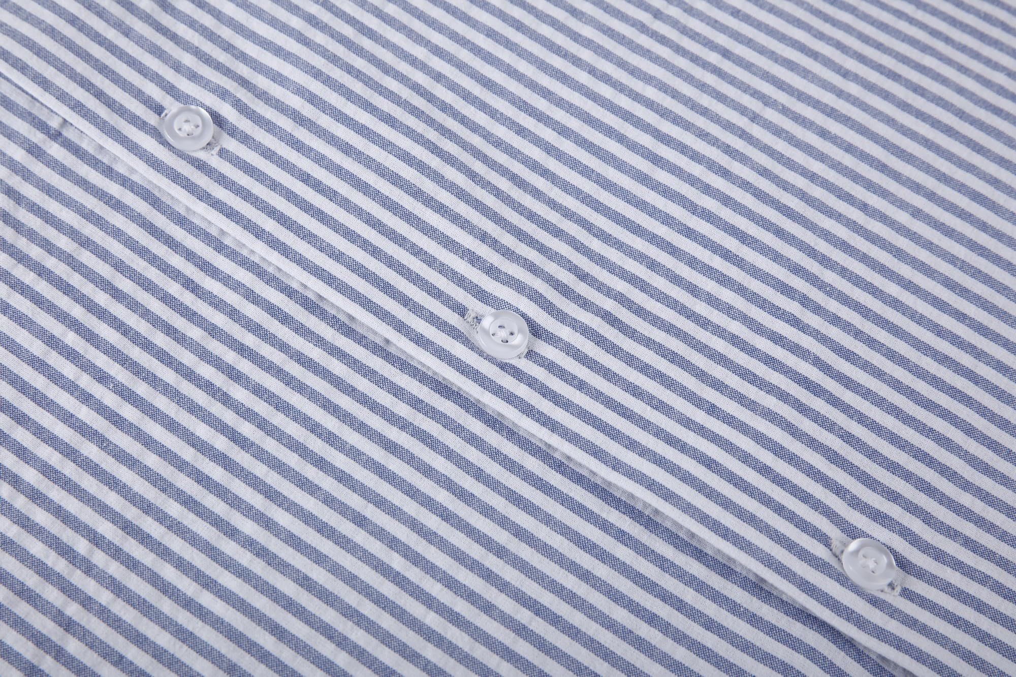 Alex Vando Men's Seersucker Dress Shirts - Striped Business Casual Cotton Shirt for Office, Summer & Wedding | Breathable & Comfortable Formal Wear