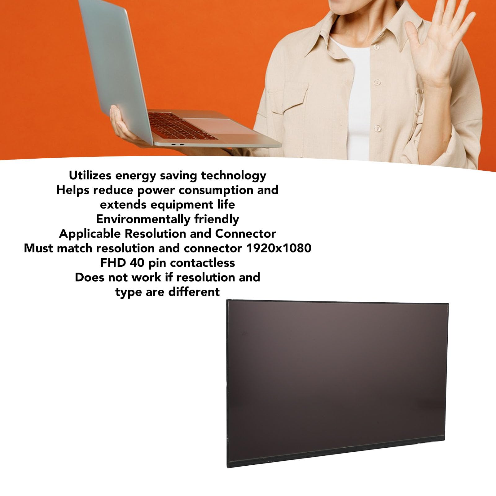 14 Inch FHD LCD Screen Panel 1920x1080 with True Color, High Resolution & Energy Saving Technology - Replacement Laptop Display for HP/Dell/ASUS (Perfect for Gaming, Office Work & Multimedia)