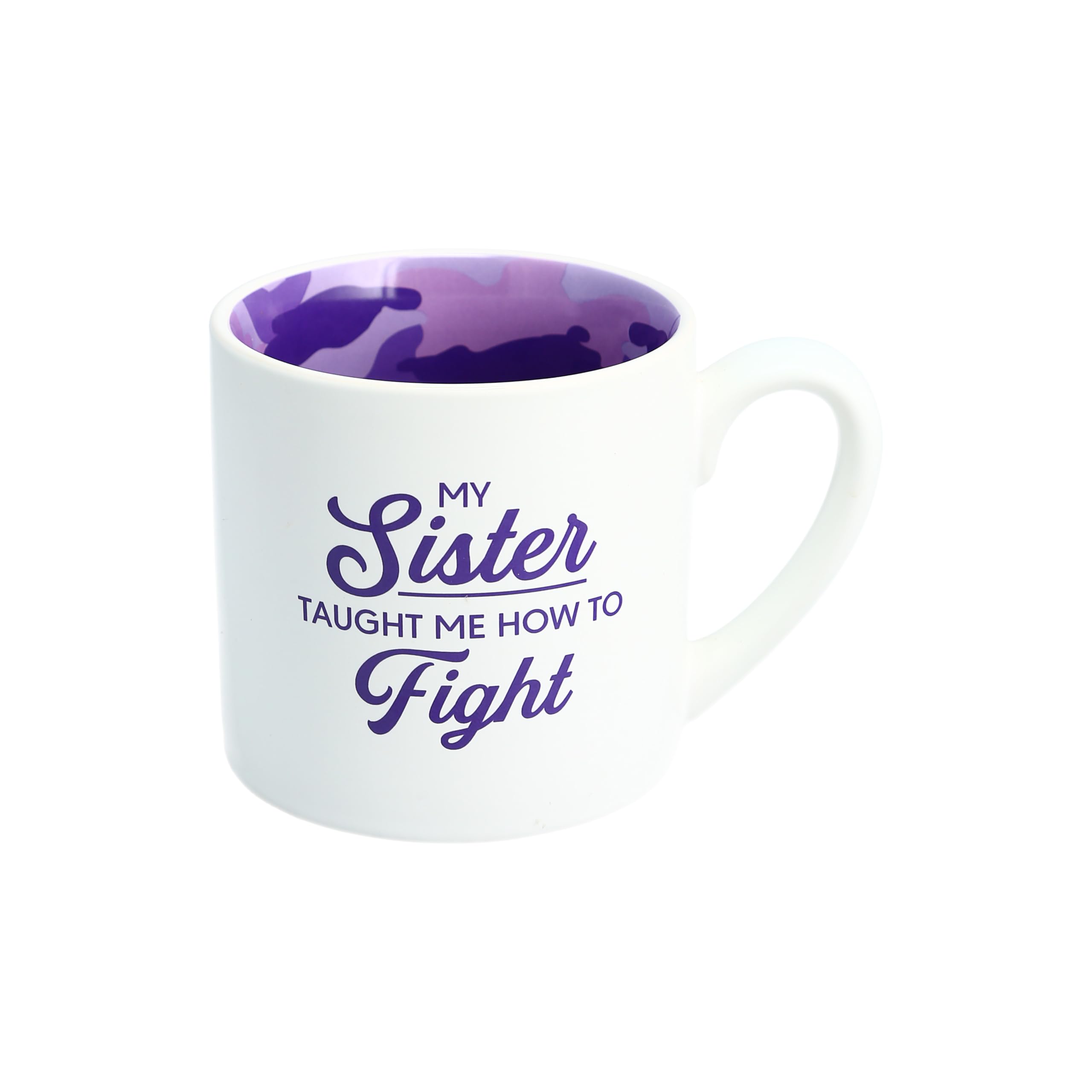 15oz Purple Camouflage Coffee Mug - Sister Gift for Fighters & Tea Lovers