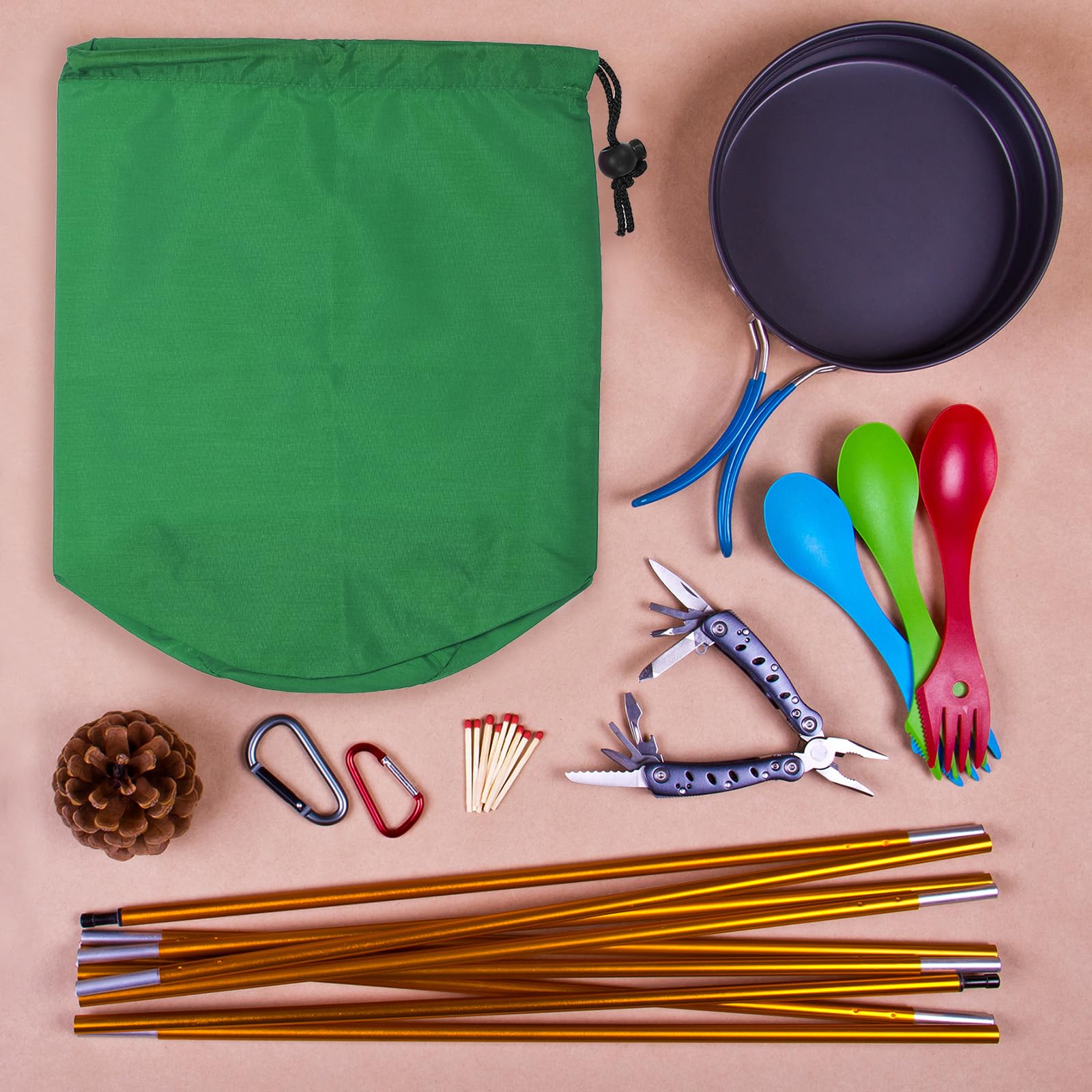 PATIKIL Waterproof Stuff Sack - Lightweight Outdoor Storage Bag with Drawstring & Dust Flap for Backpacking, Camping, Hiking Gear Organization