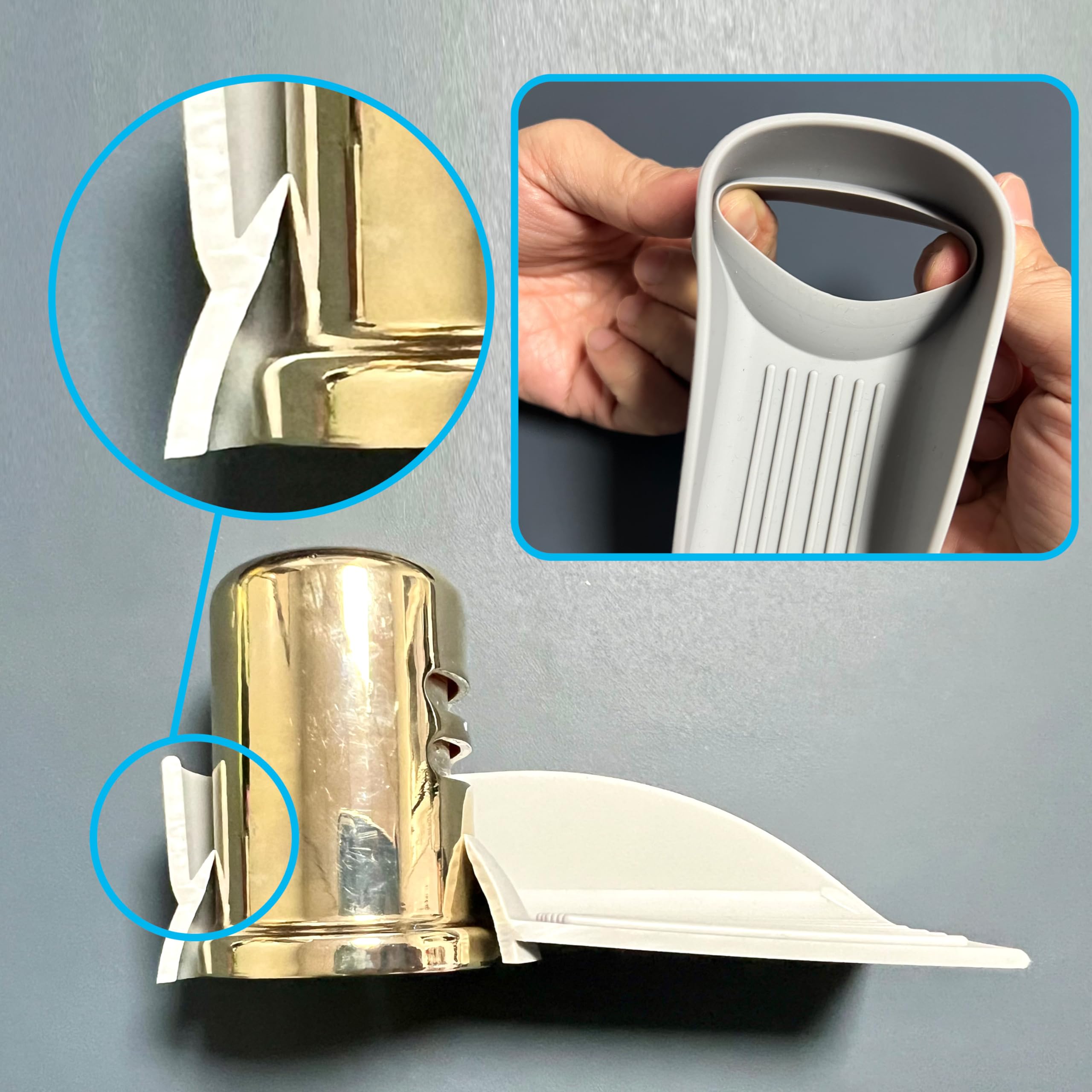 2-Pack Universal Dishwasher Air Gap Cover with Water Ramp & 4° Overflow Spout Extender - Silicone Splash Guard Replacement (Grey & Black) - Perfect for Kitchen Sink, Countertop Protection & Dishwasher Leak Prevention