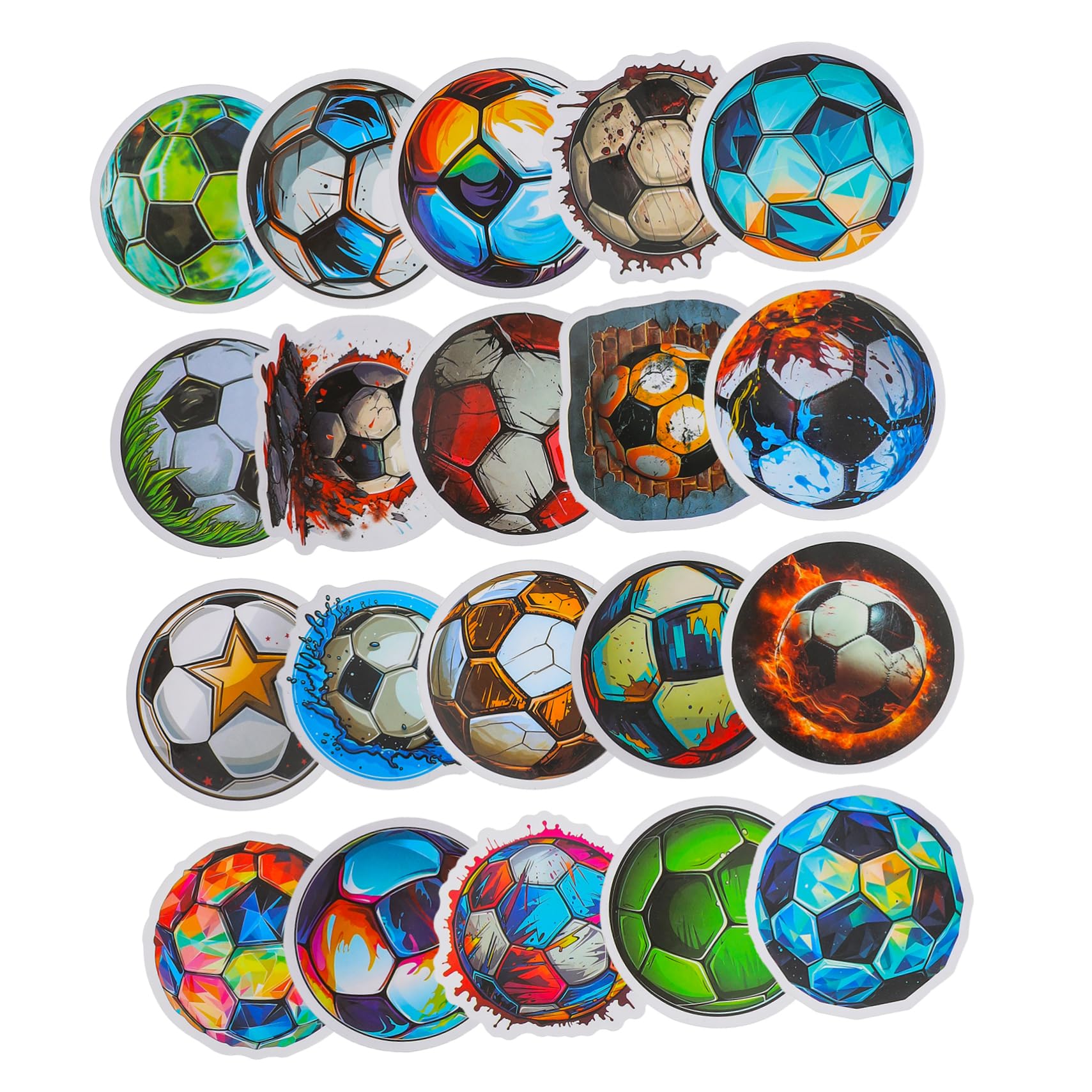 BIUDECO 50pcs Soccer Theme Decorative Stickers - Waterproof Vinyl Wall Decals for Windows, Doors, Glass - Perfect for Kids Room, Party Decor & Sports Themed Events