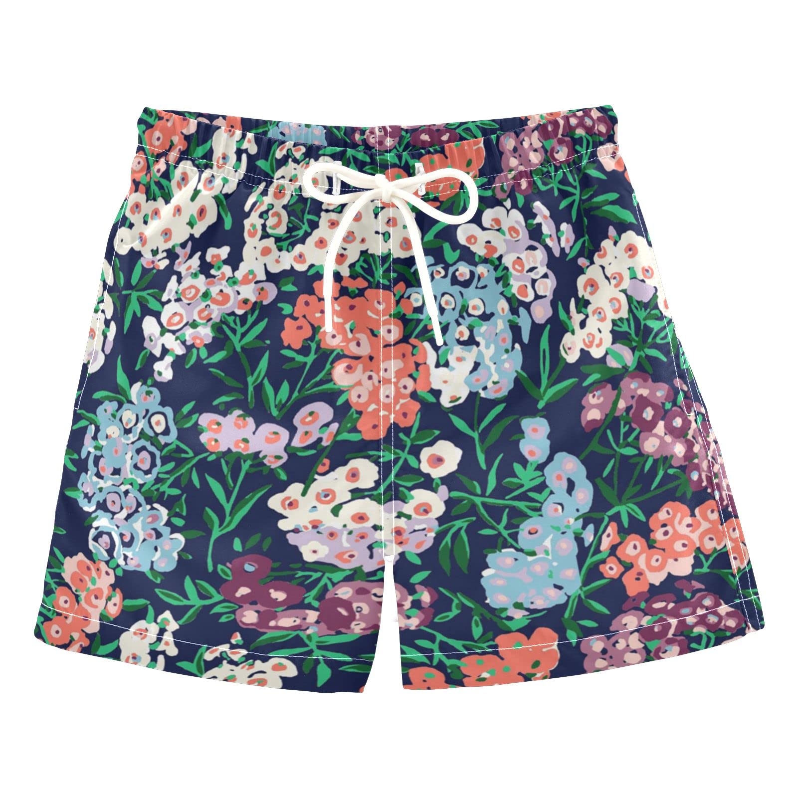 Boys Floral Swim Trunks | Quick Dry Toddler Swimwear for Kids 2-8 Years | Beach, Pool & Summer Water Play