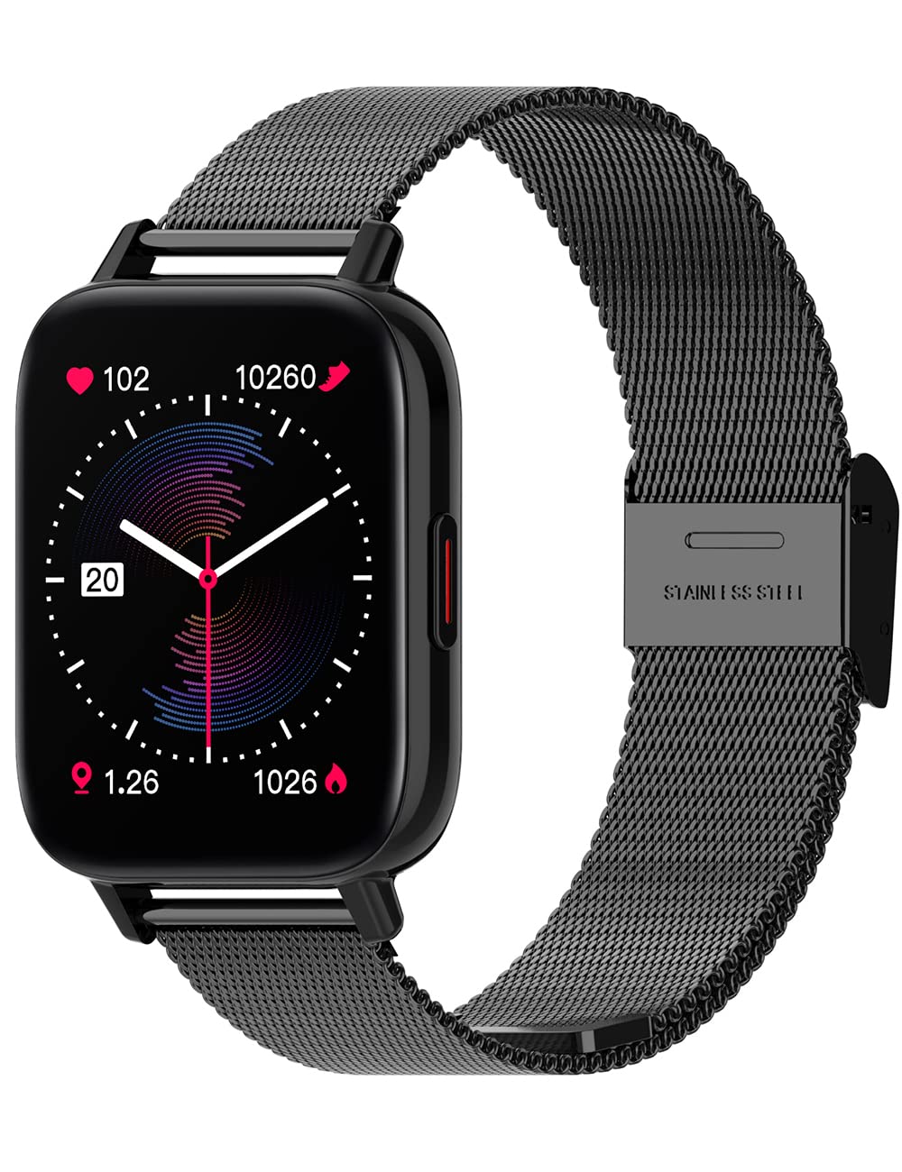 Popglory Smart Watch with Blood Pressure & Blood Oxygen Monitor, Fitness Tracker with Heart Rate, Full Touch Screen for Android & iOS - Perfect for Workouts, Running & Daily Health Tracking (I22-Net Black)