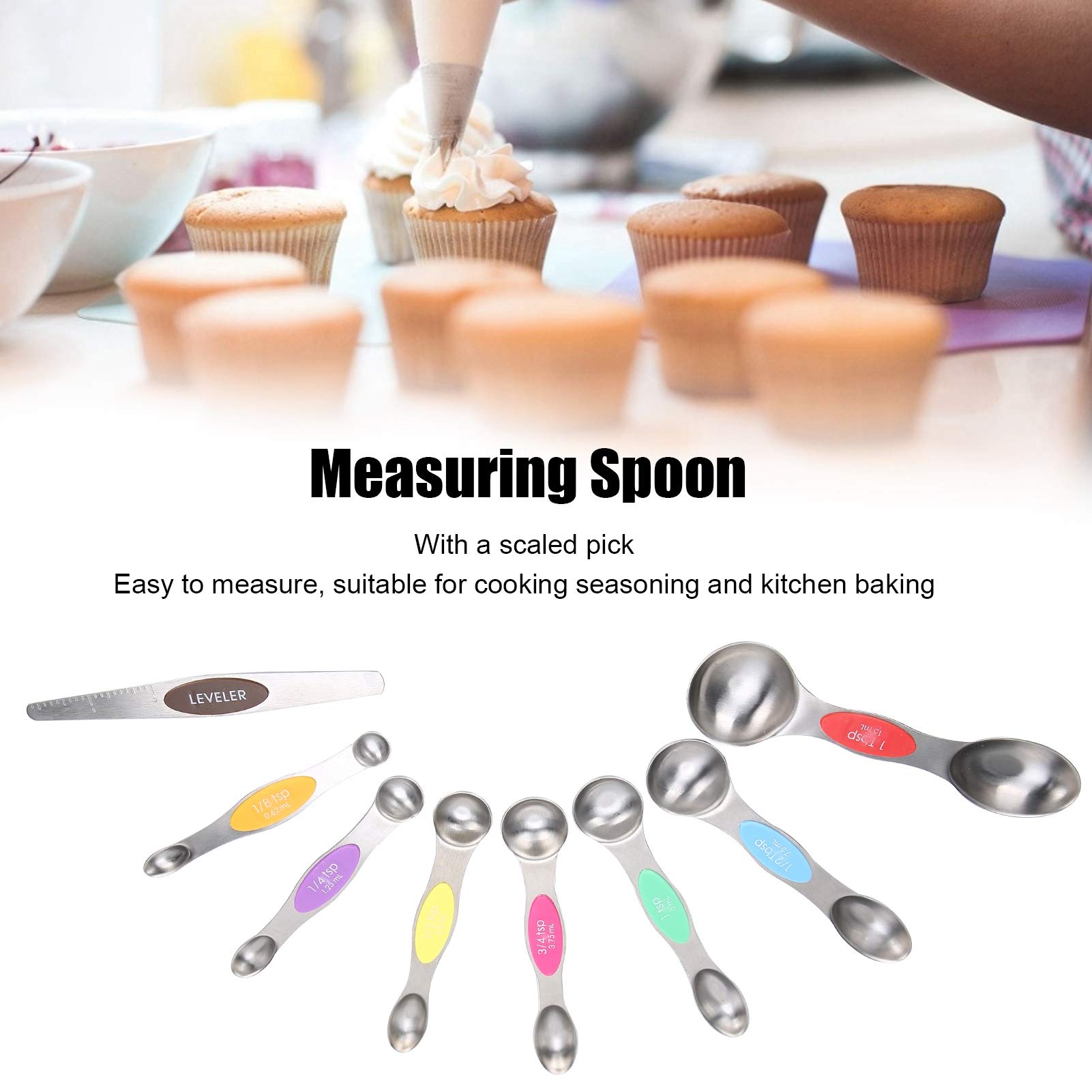 Premium Stainless Steel Measuring Spoons Set - Small Kitchen Utensils for Baking, Cooking & Meal Prep | Ideal for Home, Restaurant & Professional Chefs | Accurate Measuring for Dry & Liquid Ingredients