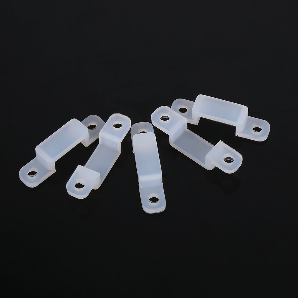 8mm Waterproof Silicone Holder Clip for 3528 5050 1210 RGB LED Strip Mounting - Secure Fixing Clips for 10mm LED Light Strips - Durable Watertight Mounting Brackets (Pack of XX) - Perfect for Home, Kitchen, Bedroom, and Outdoor LED Lighting Projects