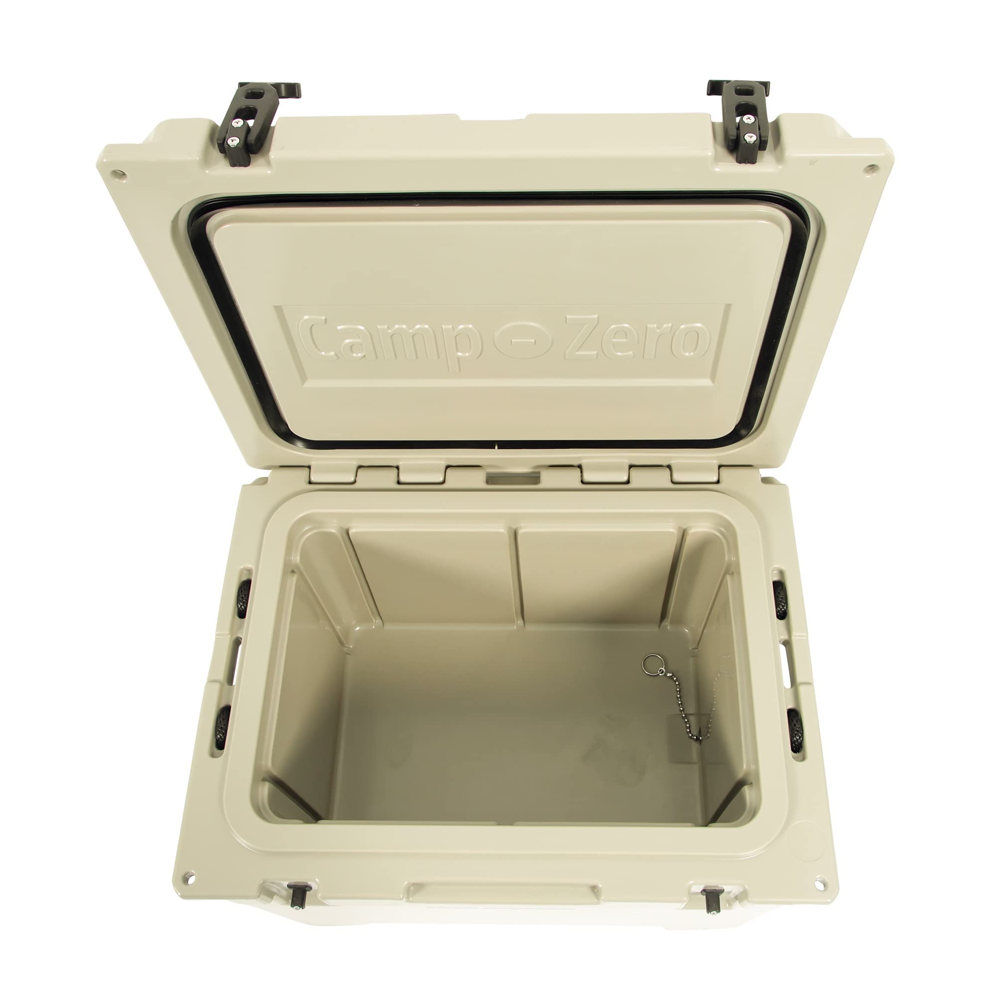 CAMP-ZERO 40L-42 Quart Heavy Duty Hard Cooler Ice Chest for Camping, Beach, Picnics, Boating & Outdoor Adventures - Leakproof Design with 4 Built-in Cup Holders & Ergonomic Handles - Keep Drinks Cold for Days, Ideal for Tailgating, Fishing Trips & RV Travel