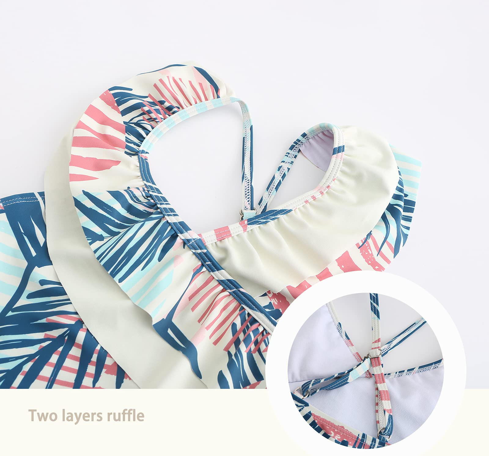 Rainbow Striped One Piece Swimsuits for Girls - Cute Bathing Suits for Kids Swimming, Beach & Pool Party Wear