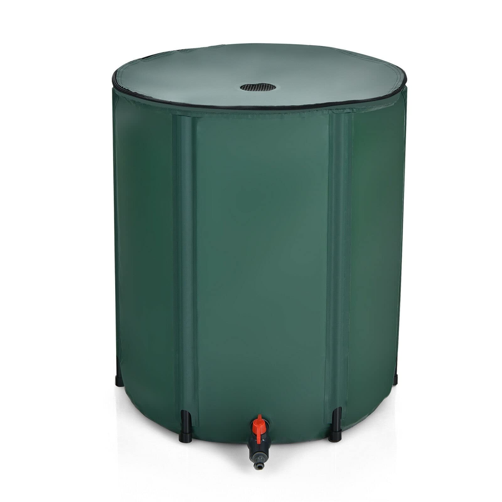 60 Gallon Collapsible Rain Barrel - Portable Water Collector with Spigot & Filter for Outdoor, Garden & Emergency Water Storage - GKOMMERK