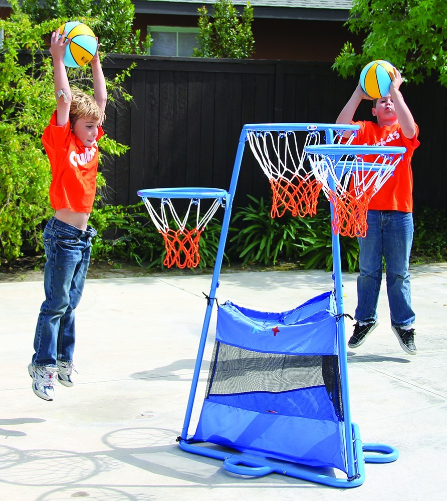 4 Rings Basketball Stand with Storage Bag - Portable Basketball Hoop for Kids & Adults - Perfect for Driveway, Backyard, and Outdoor Play