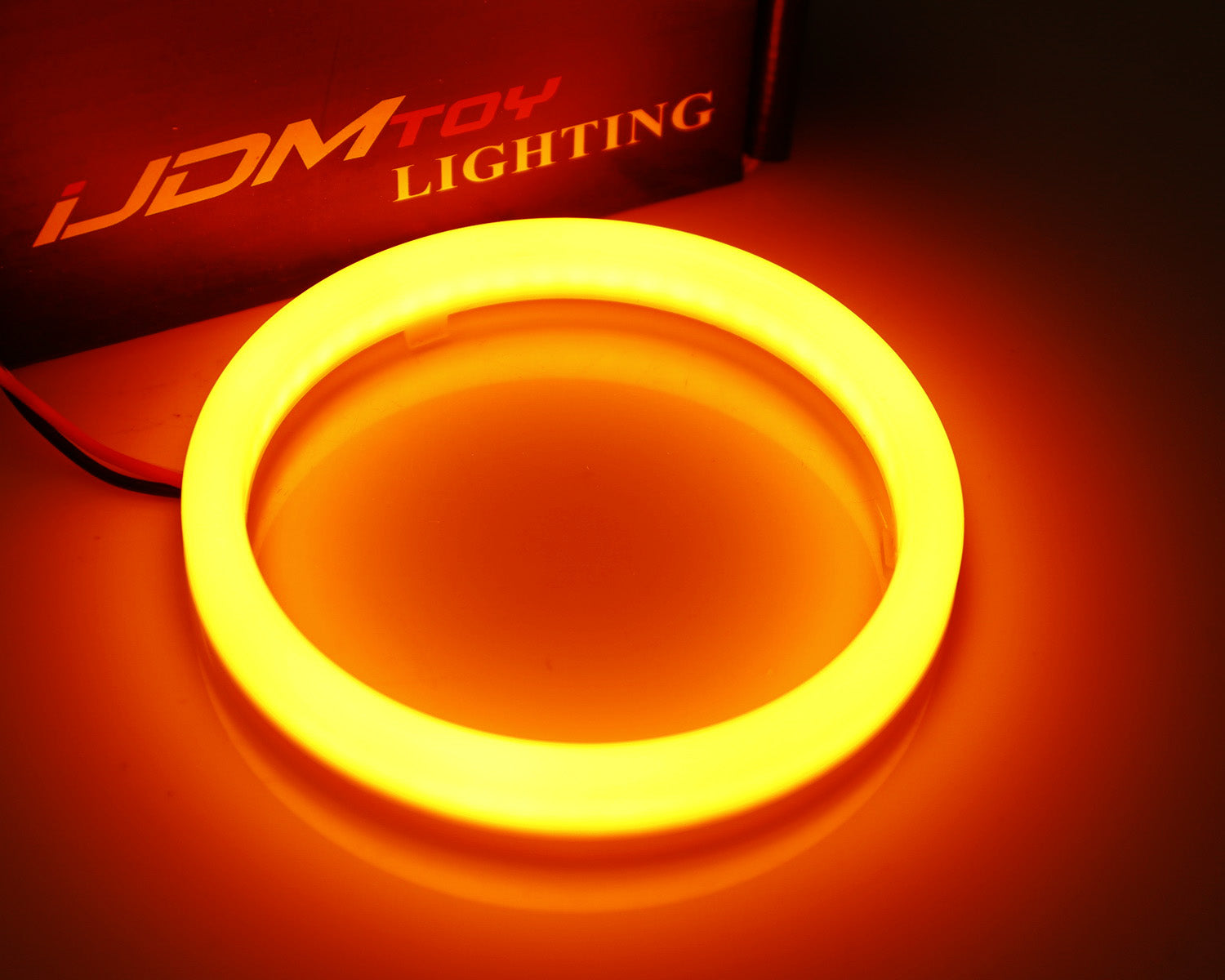 110mm White/Amber Switchback LED Halo Ring Kit - Universal Headlight & Fog Light Retrofit for Cars, Trucks, SUVs - DRL Daytime Running Lights Upgrade with Angel Eyes Effect