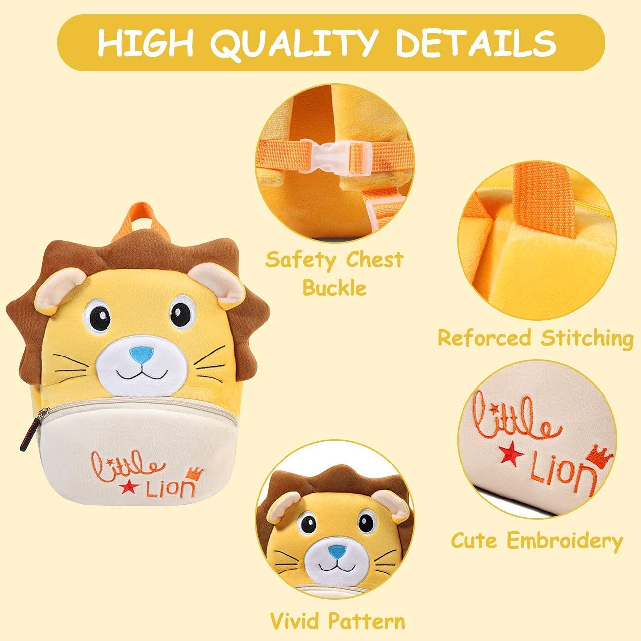 DZert Kids School Backpack - Soft Plush Cartoon Animal Backpack with Velvet Finish | Cute Bookbag for Boys & Girls | Perfect for School, Travel & Daycare Use