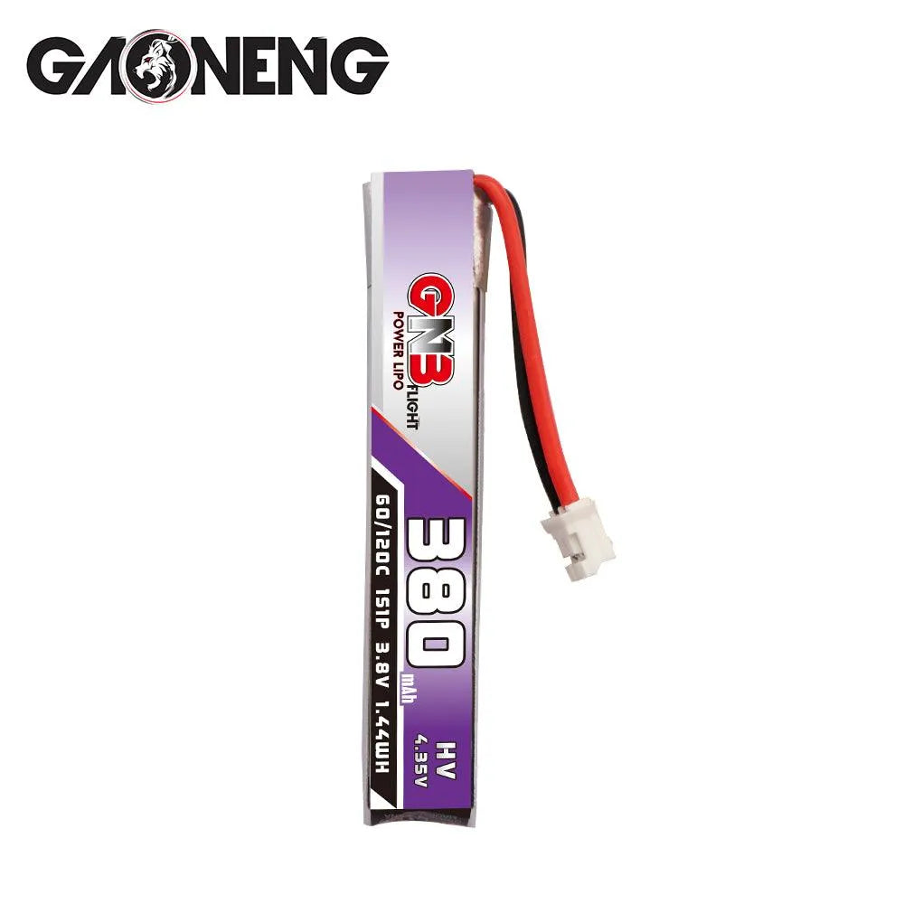 GNB 6pcs 380mAh HV 1S Lipo Battery - 60C/120C Burst 3.8V with JST PH 2.0 Connector for Tiny Whoop, Blade Inductrix FPV Drones - Perfect for Racing, Freestyle & Indoor Flying