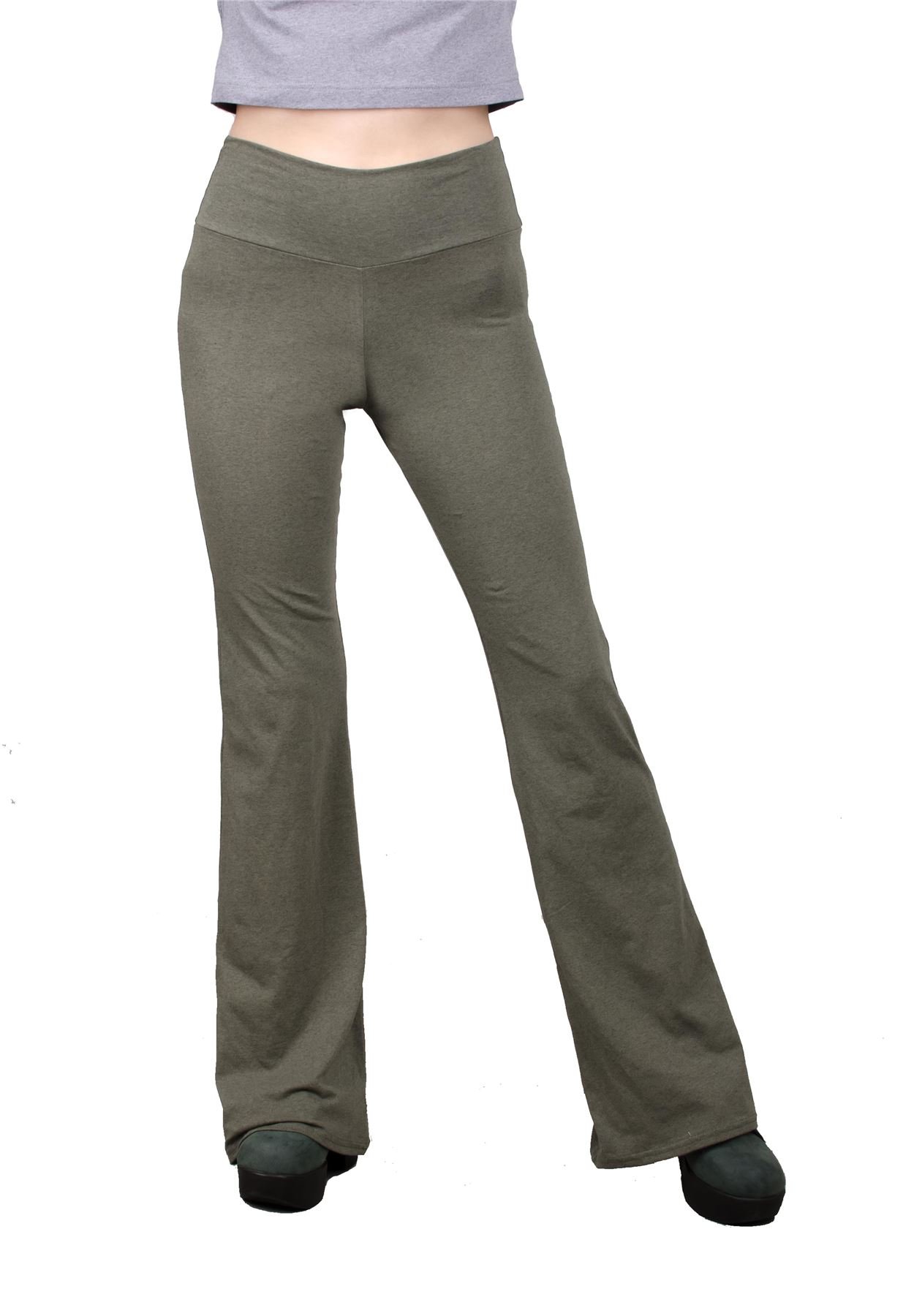 LOFBAZ Women's High Waist Yoga Pants - Fold Over Cotton Workout Leggings for Running, Gym & Lounge Wear