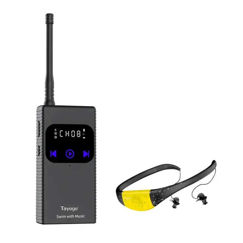 Wireless Waterproof Swimming Headphones with Bluetooth Transmitter & Earbuds - Perfect for Pool, Beach, and Underwater Music Listening