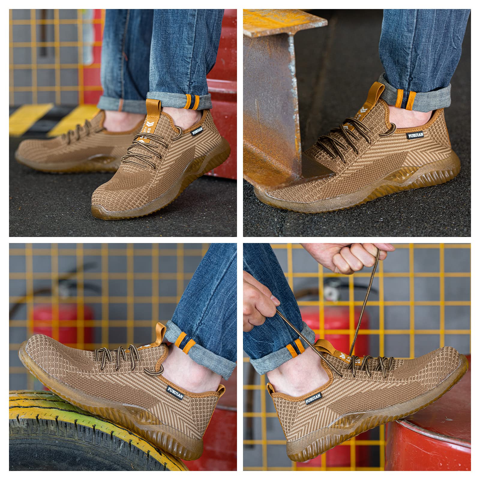 Steel Toe Shoes for Men & Women - Non-Slip Safety Work Sneakers with Comfortable Design for Warehouse, Construction & Industrial Use | Durable Protective Footwear