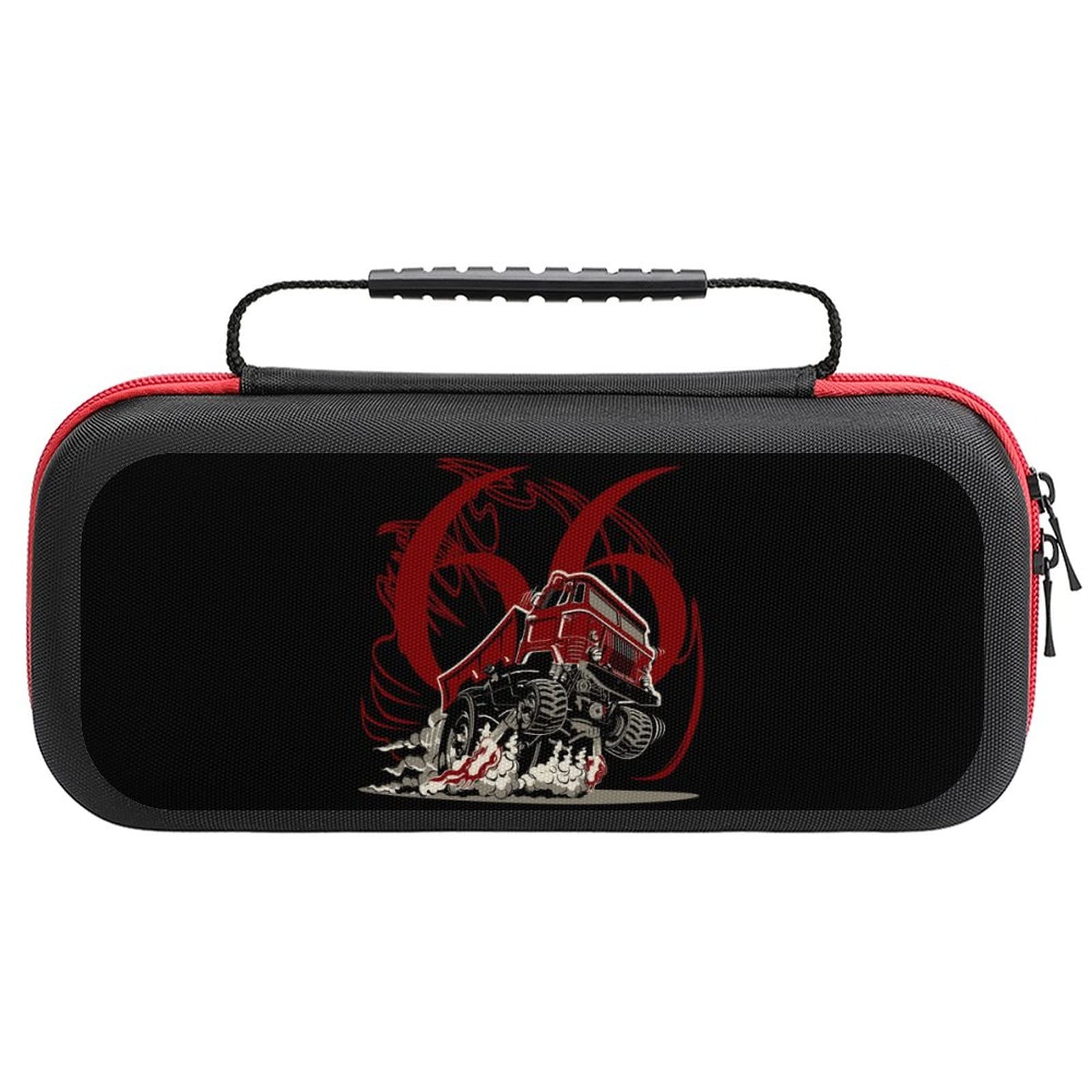 Durable Red Muscle Semi Truck Carrying Case for Nintendo Switch - Portable Travel Cover with 20 Game Card Slots | Perfect for Gaming On-The-Go & Travel Protection