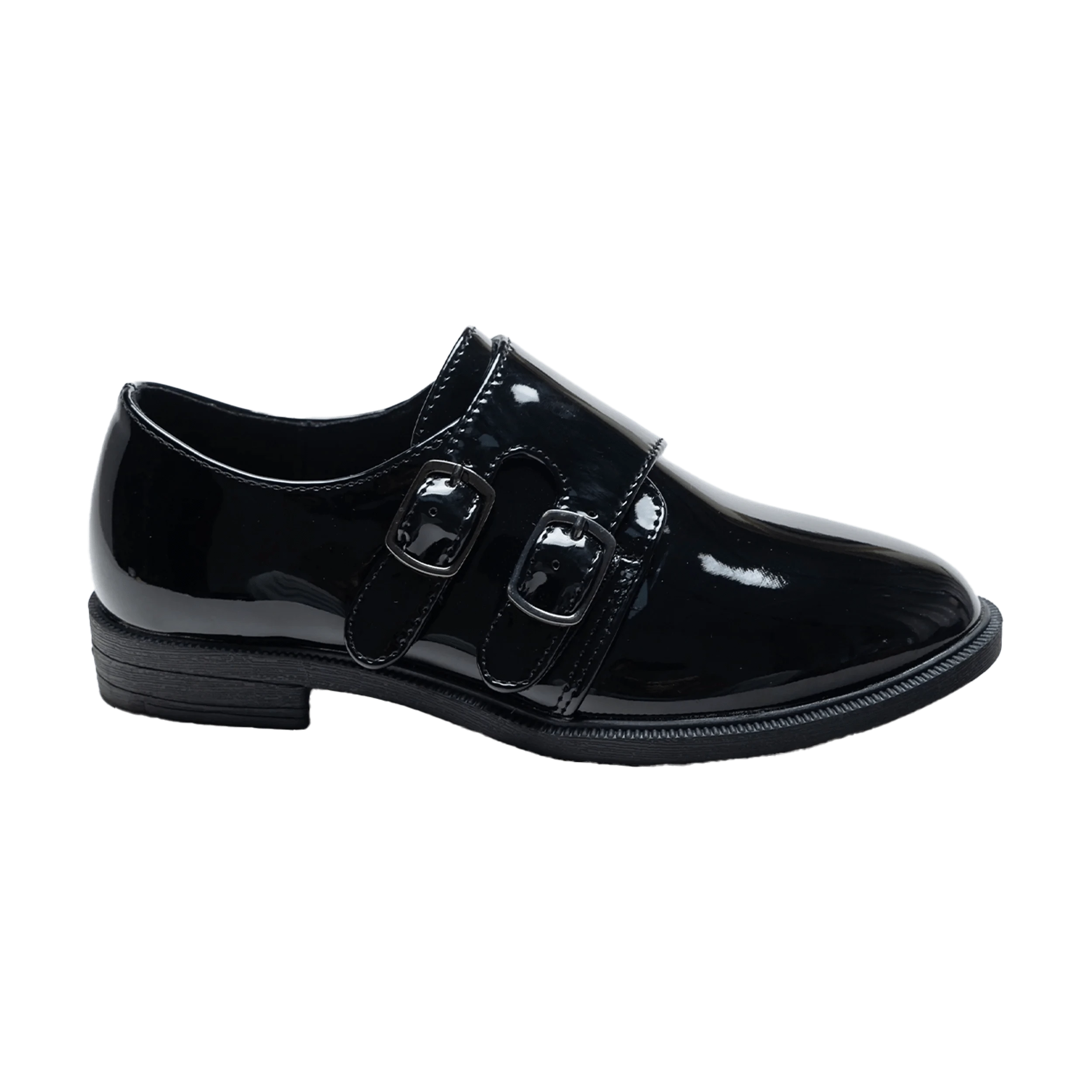 Black Patent Leather Buckle Loafers for Women - Classic Dress Shoes for Office, Business & Formal Occasions