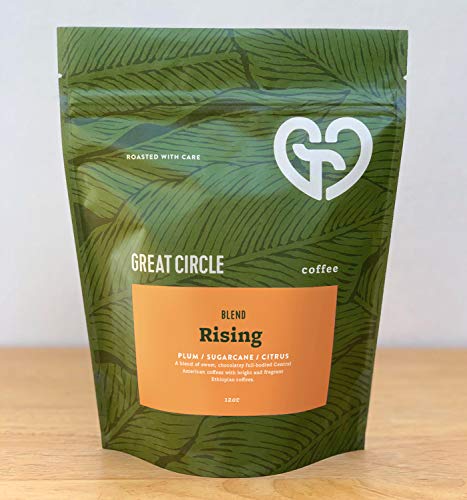 Great Circle Coffee Rising Blend - Premium Whole Bean Medium Roast Coffee for Drip Brewing | Specialty Fresh Roasted Arabica Beans | Perfect for Home Brewing, Office Use & Gifts