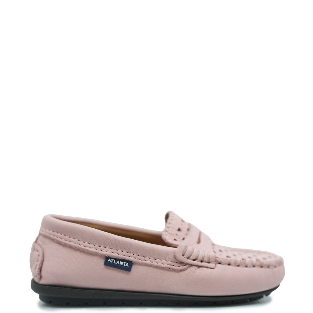 Women's Pink Heart Penny Loafers - Atlanta Moccasin Style Slip-On Shoes for Casual Wear, Office & Date Night Outfits
