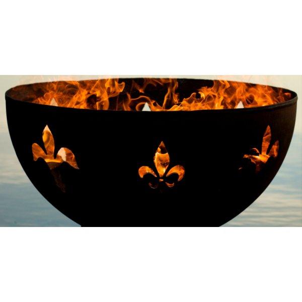 Fleur de Lis Fire Pit - Outdoor Cast Iron Fire Bowl for Patio, Garden, Backyard - Decorative & Functional Fireplace for Camping, Bonfires, and Gatherings