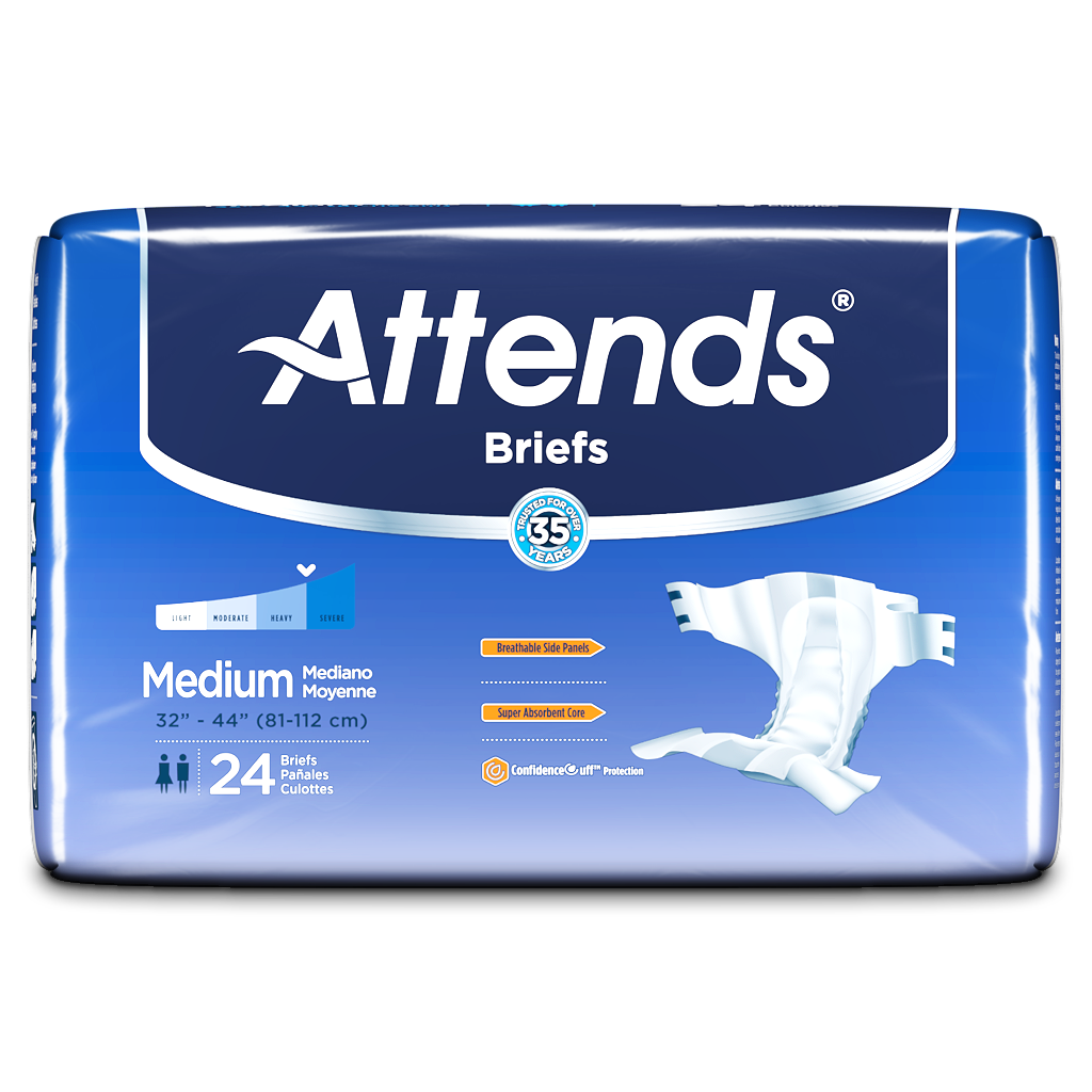 Attends DermaDry Briefs for Adults - Premium Absorbent Underwear for Incontinence Protection (Various Sizes) | Ideal for Overnight Use, Travel & Active Lifestyles