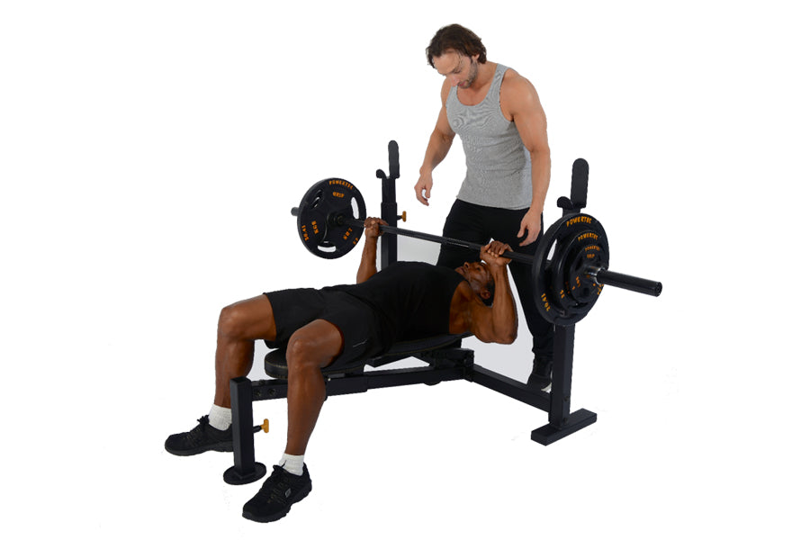 Powertec Streamline Olympic Weight Bench - Heavy Duty Adjustable Workout Bench for Strength Training & Home Gym - Perfect for Weightlifting, Bodybuilding & Fitness Enthusiasts