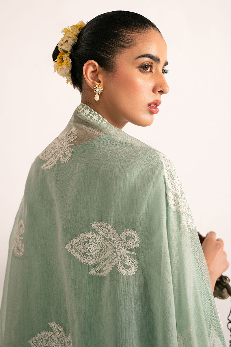 Green Glimmer 2-Piece Set (Shirt & Dupatta) - Elegant Ethnic Outfit for Women, Perfect for Weddings, Festivals & Special Occasions