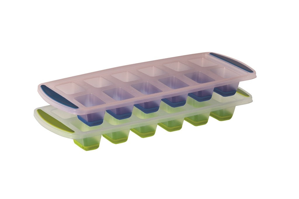 Avanti Pop Ice Cube Tray - 12 Cup Silicone Mold Set of 2 - Perfect for Cocktails, Smoothies & Party Drinks