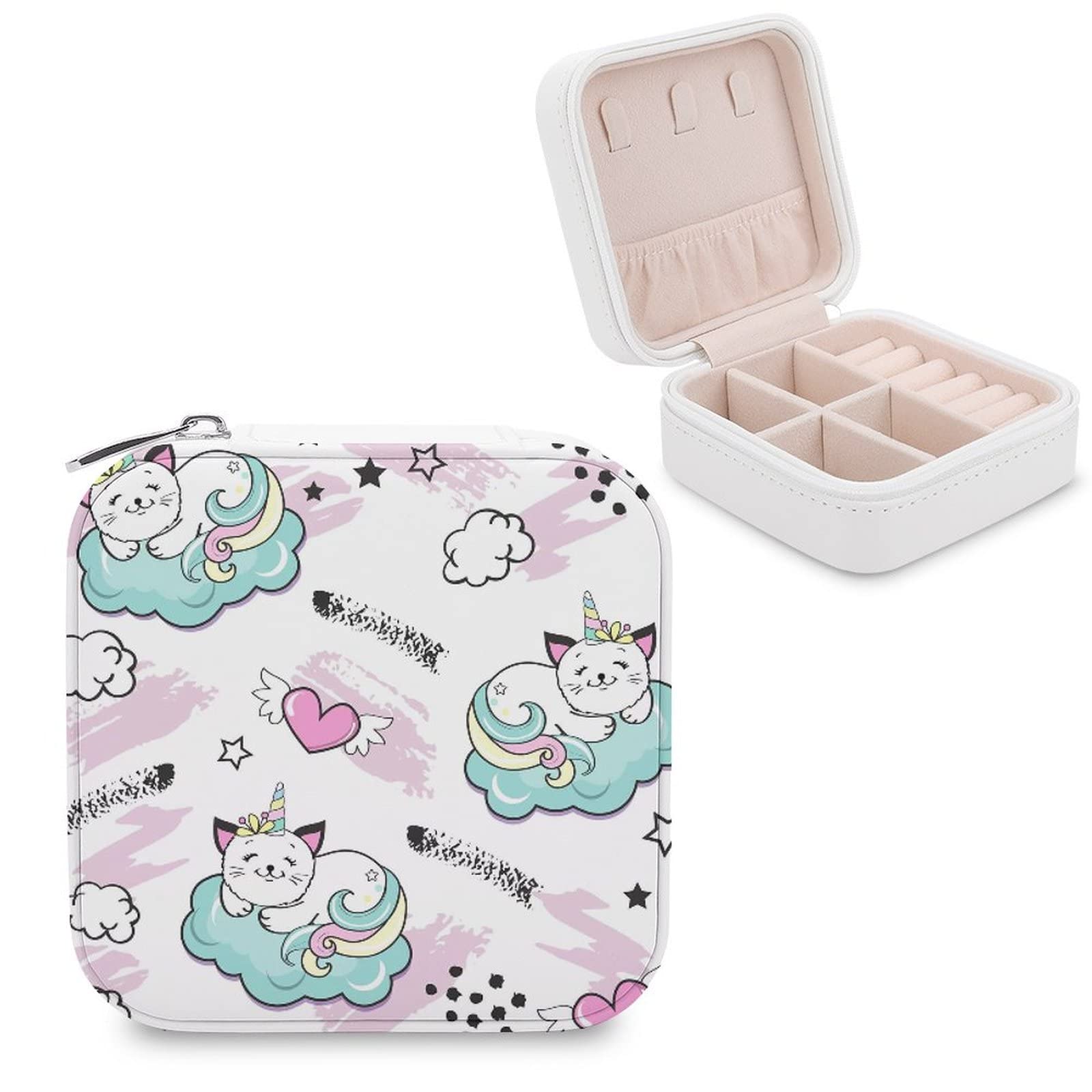 Women's Small PU Leather Jewelry Box - Travel Jewelry Organizer Case with Storage Compartments for Rings, Earrings, Necklaces & Bracelets | Perfect for Home Display, Travel & Gift Giving