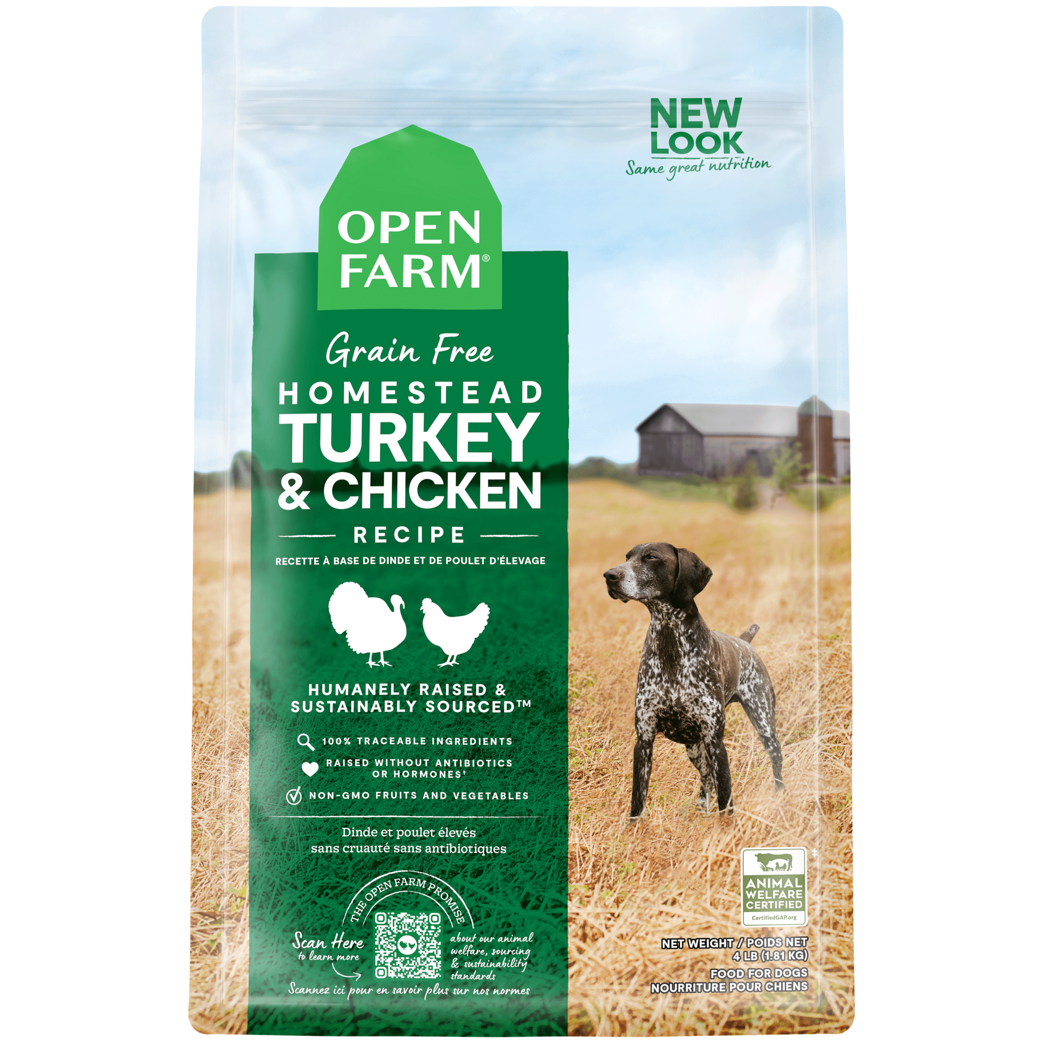 Open Farm Homestead Turkey & Chicken Dry Dog Food - Grain-Free, High-Protein Kibble for Adult Dogs - Perfect for Active Pets & Outdoor Adventures
