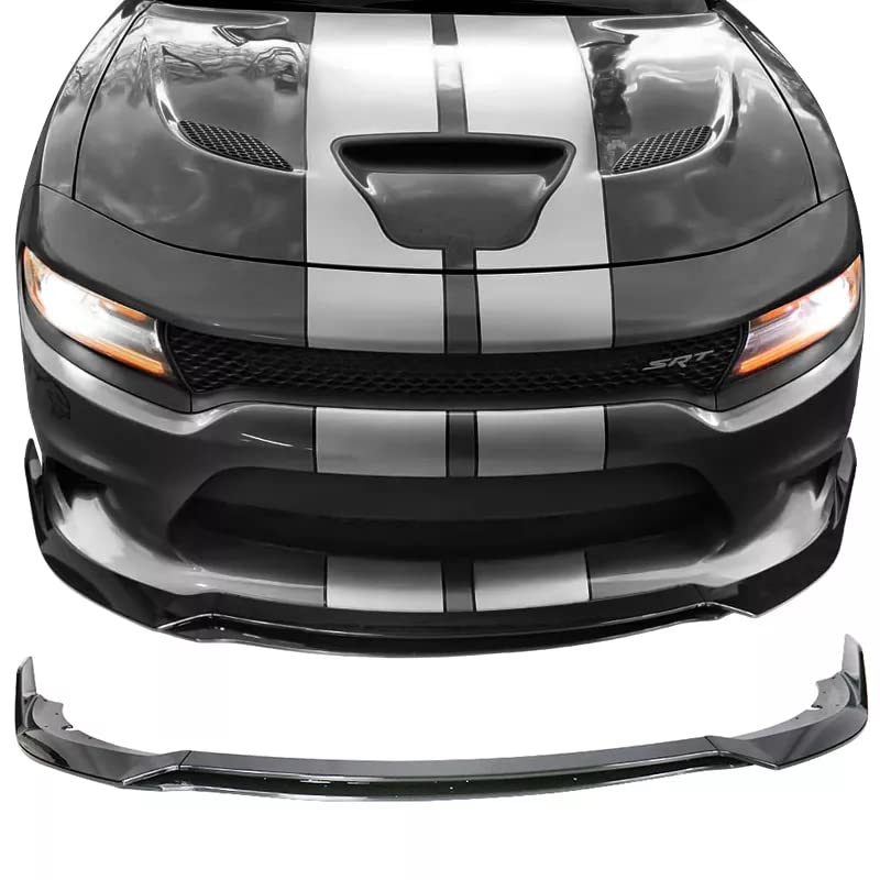 2015-2022 Dodge Charger SRT Glossy Black ABS Front Bumper Lip Spoiler 4PC Set - Aggressive Styling Upgrade for Street Racing & Car Shows