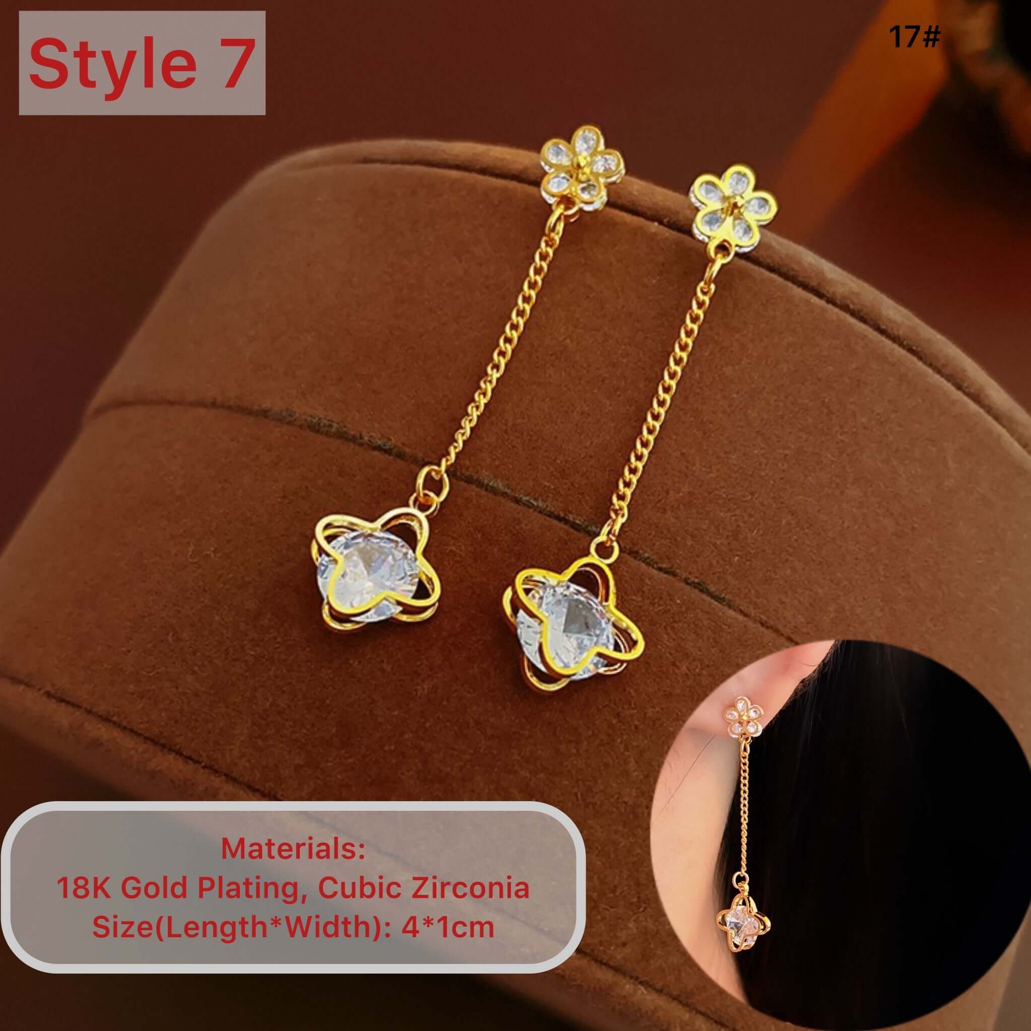 18K Gold Plated 4 Leaf Clover Earrings for Women - Lucky Charm Stud Earrings | Perfect Gift for Birthday, Anniversary & St. Patrick's Day | CE001