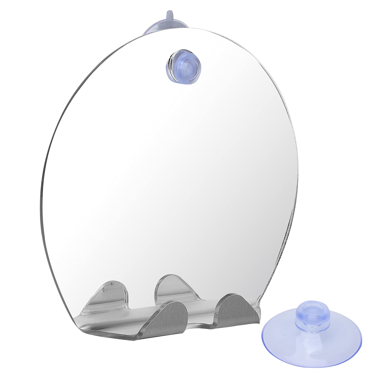 JERYS Fogless Shower Mirror with Razor Holder - Anti-Fog Bathroom Mirror for Shaving, Shatterproof Design with Powerful Suction Cups - Perfect for Steam Showers, Grooming & Travel
