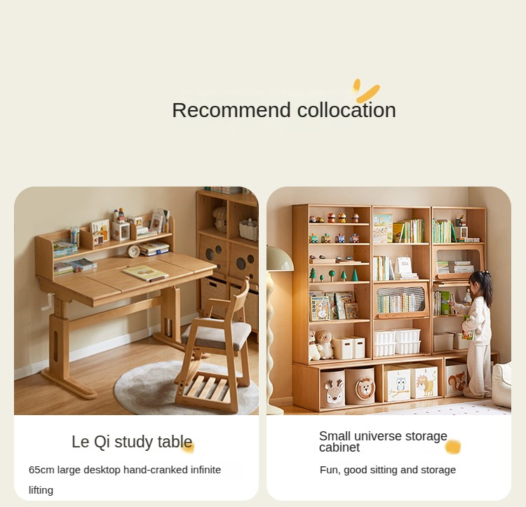 Solid Wood Lift Children's Chair - Beech & Oak Wooden High Chair for Kids - Perfect for Dining, Learning & Playtime at Home