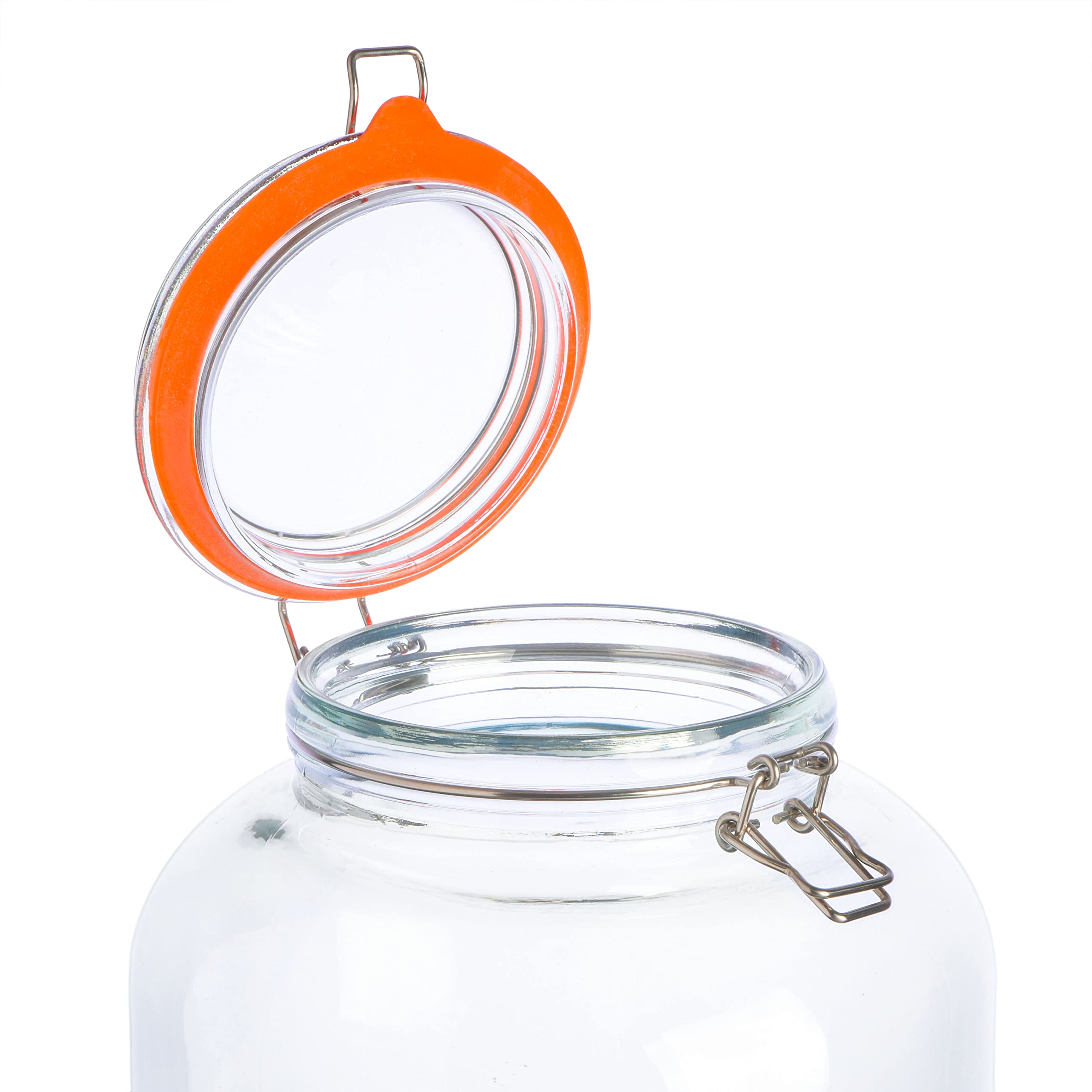 Premium Gibson Home Alpha 1.4 Gallon Glass Canister with Airtight Lid - Clear Kitchen Storage Container for Flour, Sugar, Coffee, Tea & Dry Food - Perfect for Pantry Organization & Countertop Display