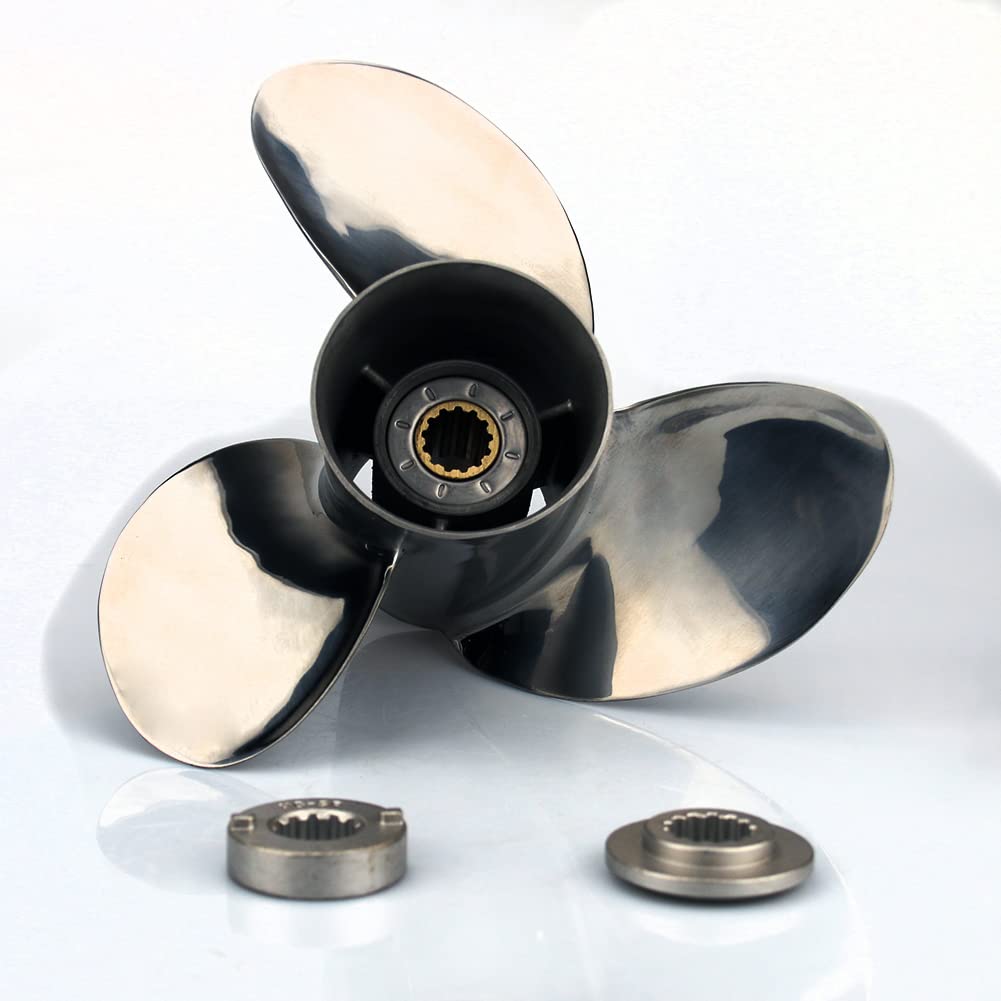 Boatman 10.5x13 Outboard Propeller for Mercury Boat Engine 25-70 HP - 13 Spline Tooth Aluminum & Stainless Steel Replacement - Perfect for Fishing, Boating & Water Sports