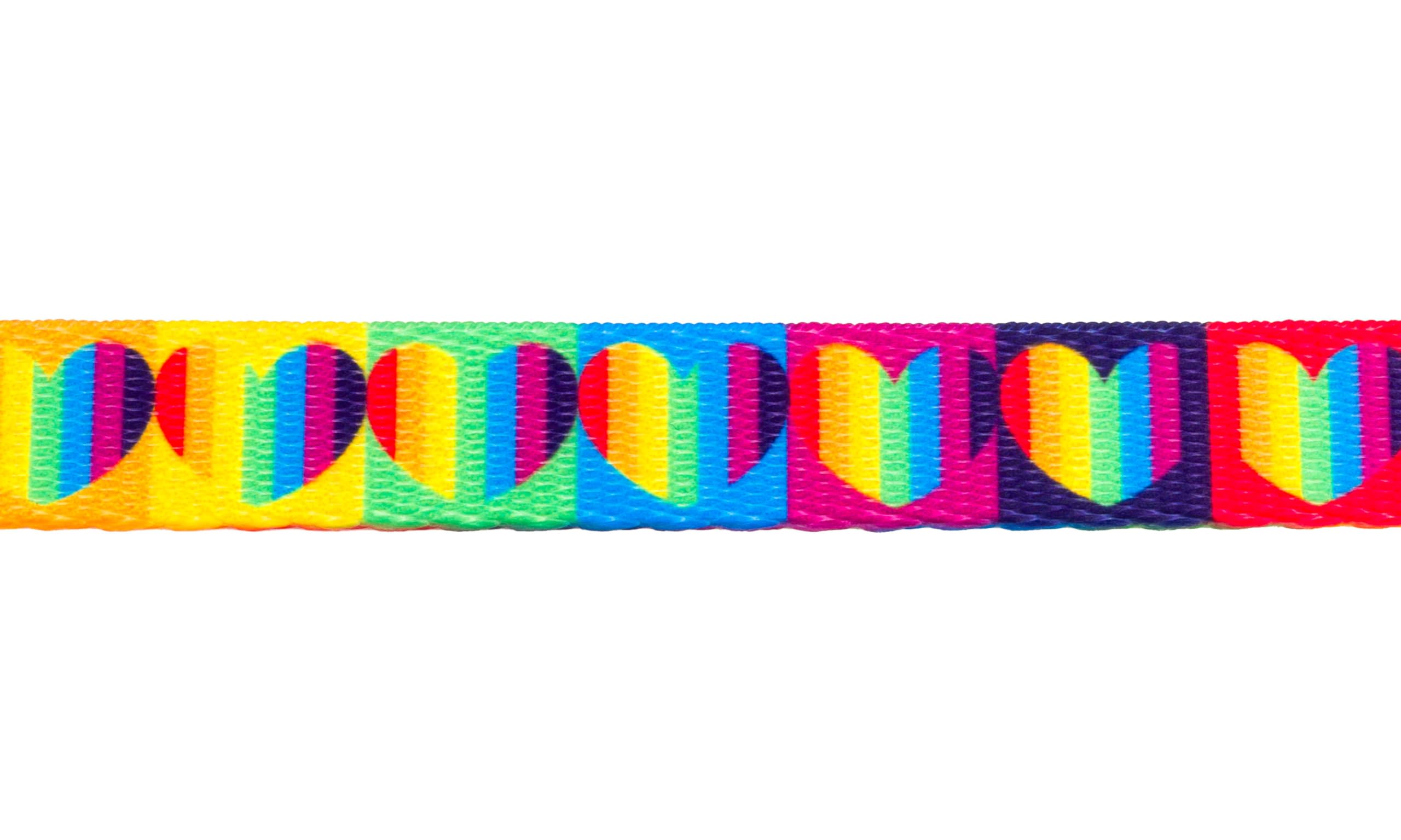 Country Brook Design - Rainbow Hearts Polyester Webbing for DIY Crafts, Sewing Projects & Fashion Accessories | Perfect for Scrapbooking, Hair Bows & Gift Wrapping