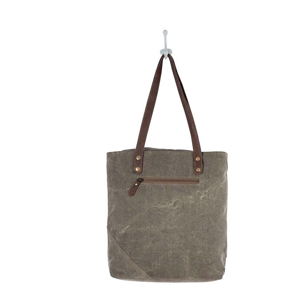Myra Bag Women's Tote - Eco-Friendly Upcycled Canvas & Leather Shoulder Bag for Western Style - Perfect for Work, Travel & Outdoor Adventures